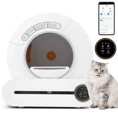 Merax Katzentoilette Selbstreinigende Katzenklo Automatisch, Geruchsbeseitigung, mit APP-Kontrolle & 65L+9L Große Kapazität Smart Health Monitor