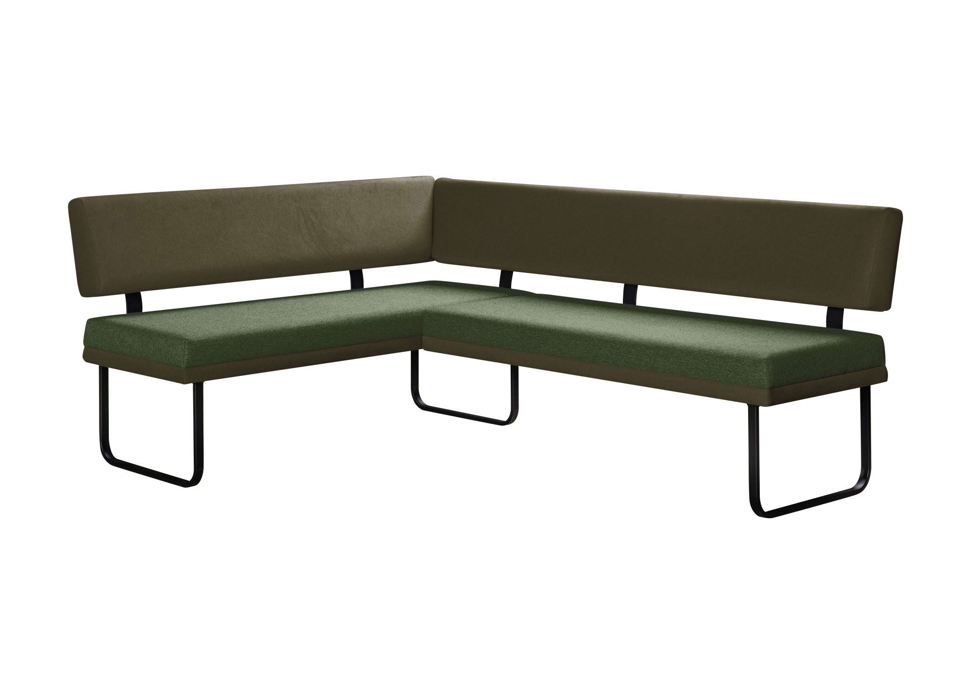 Home affaire Eckbank Gabi Esszimmerbank, Bank, Küchenbank, Polsterbank, Gestell aus matt-schwarzem Flachmetall, stabil, 2-Stoff-Design