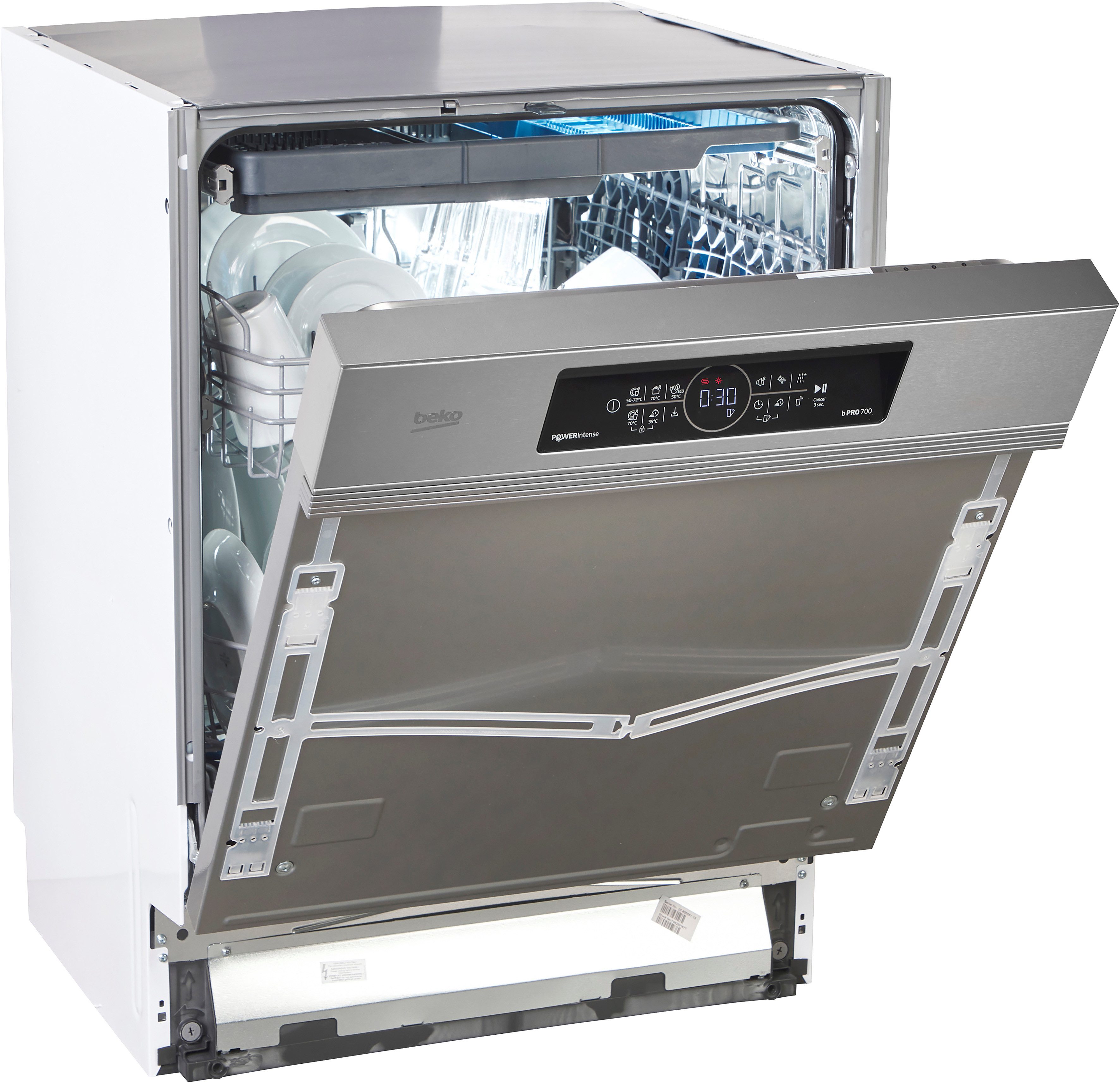 BEKO teilintegrierbarer Geschirrspüler BDSN36462XP, 8,5 l, 14 Maßgedecke, Sehr geräuscharm mit einer Lautstärke von bis zu 38 dB