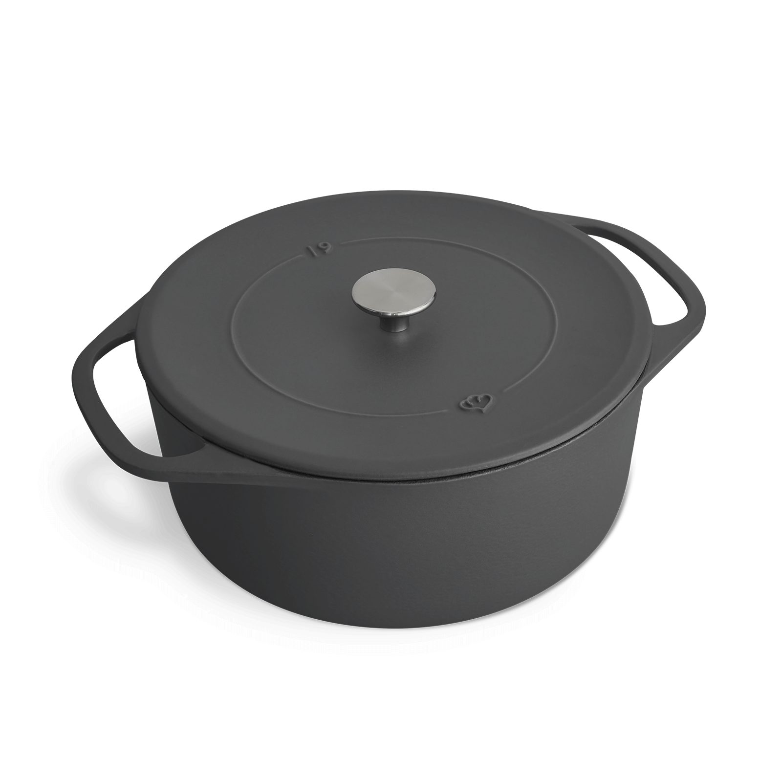 Springlane Bräter Cocotte Grau mit Deckel, Gusseisen, 6 L, Ø 28cm, Rund, Gusseisen, Ideale Feuchtigkeitsverteilung durch Tropfenstruktur