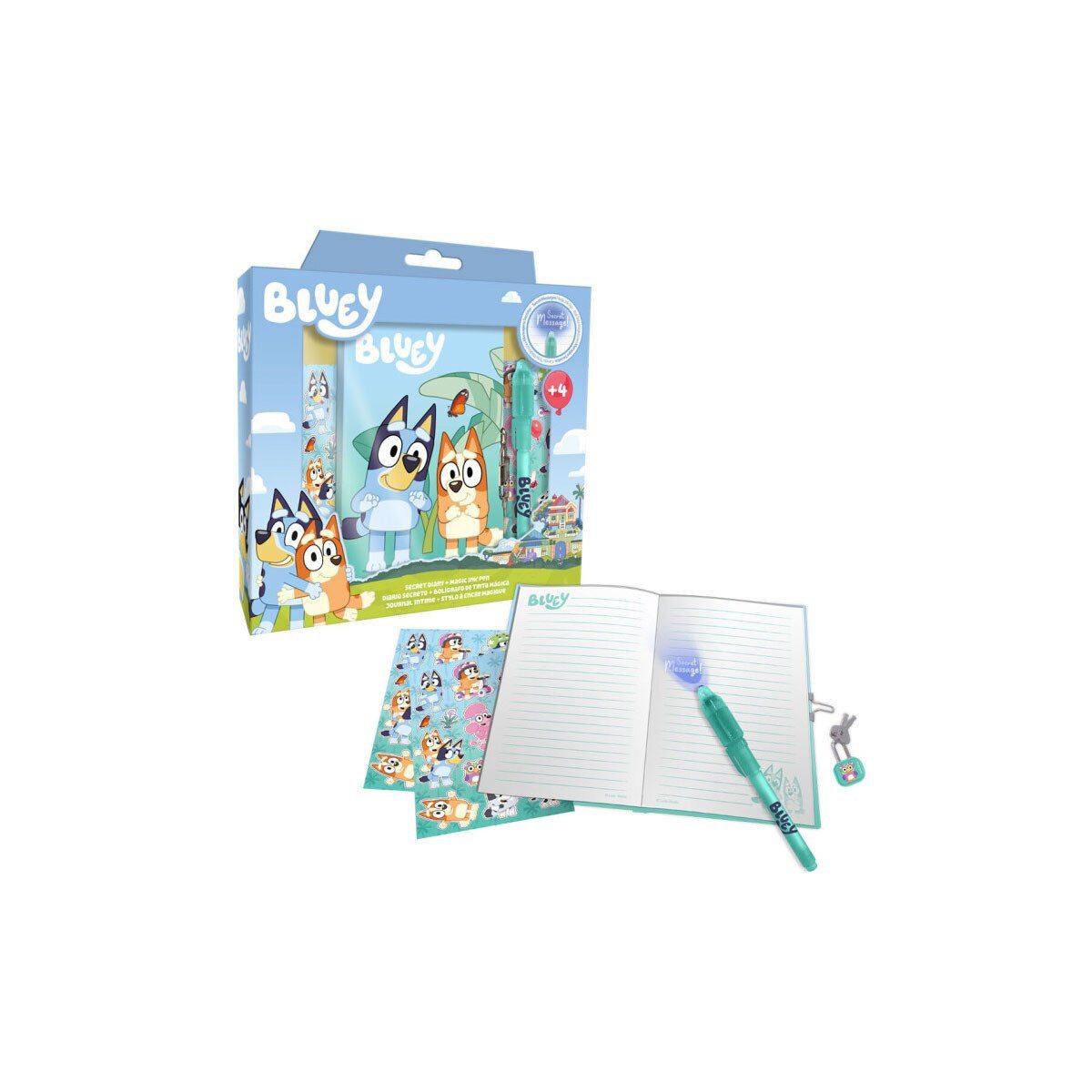 Bluey Notizblock Bluey Life Tagebuch + Magischer Stift Set – Kreativ & Sicher