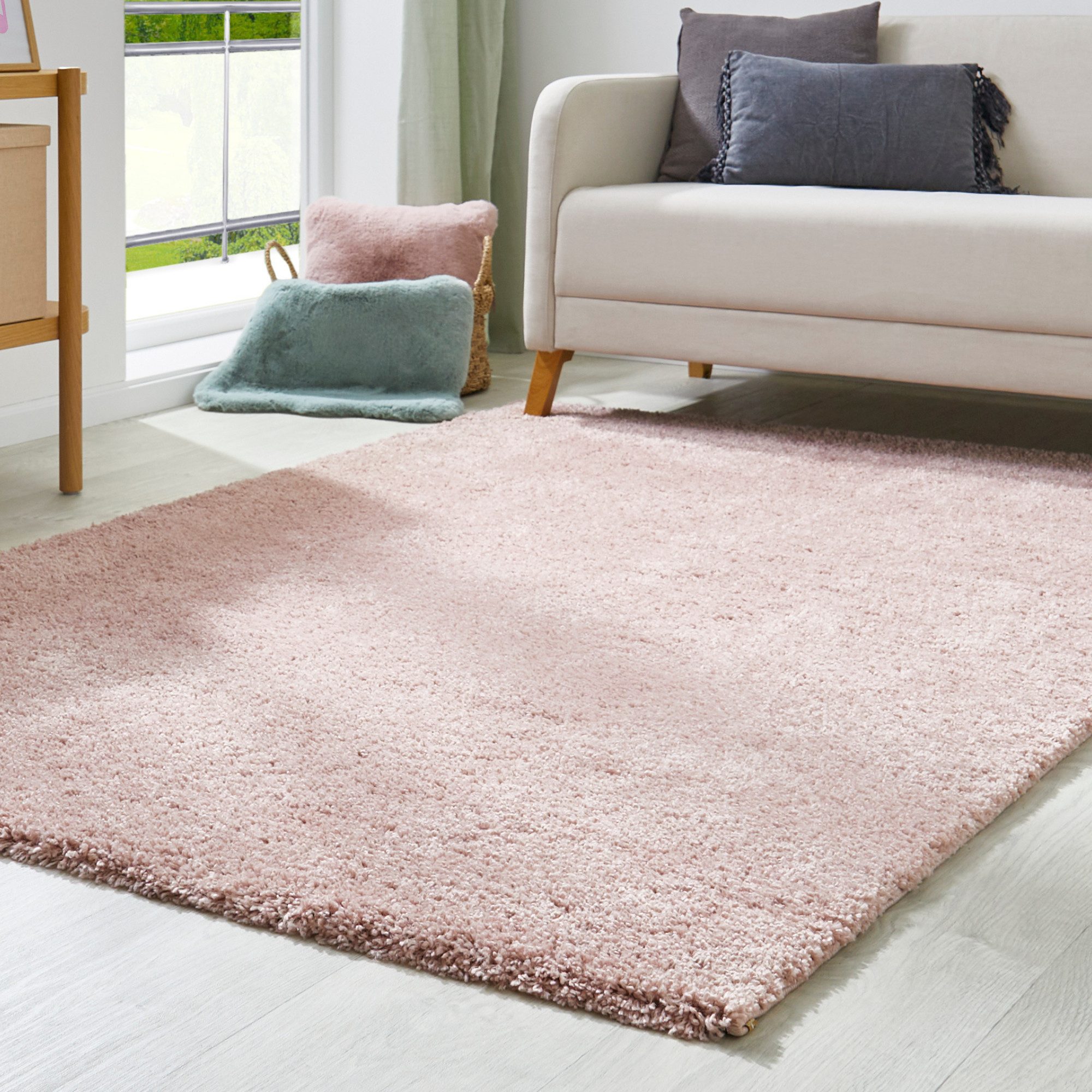 Andiamo Hochflor-Teppich »Chicago«, rechteckig, 40 mm Höhe, Uni Farben, wei günstig online kaufen