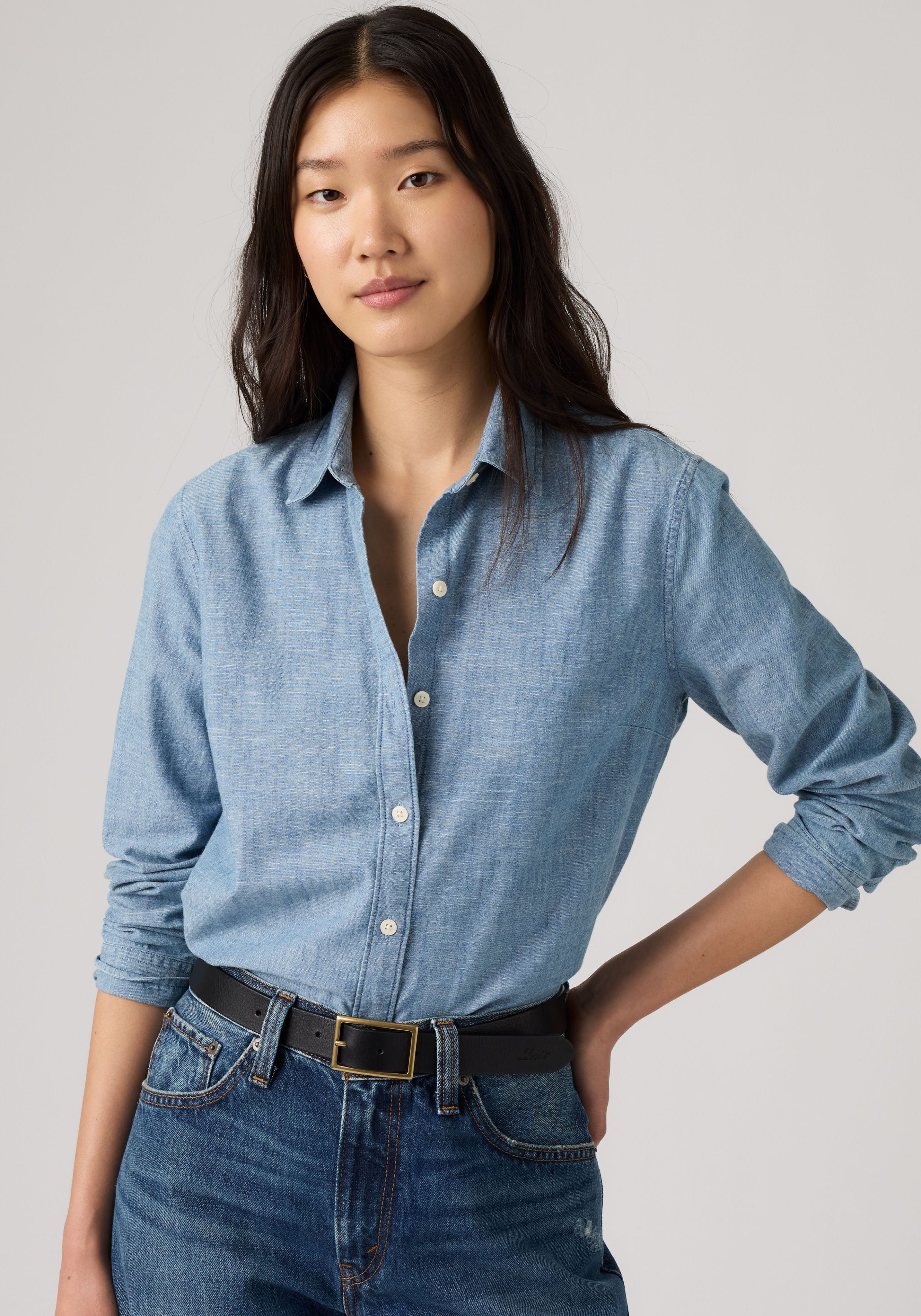 Levi's® Hemdbluse CARLILE CLASSIC POPLIN SHIRT Klassischer Hemdblusenkragen – Bild 4 von 5