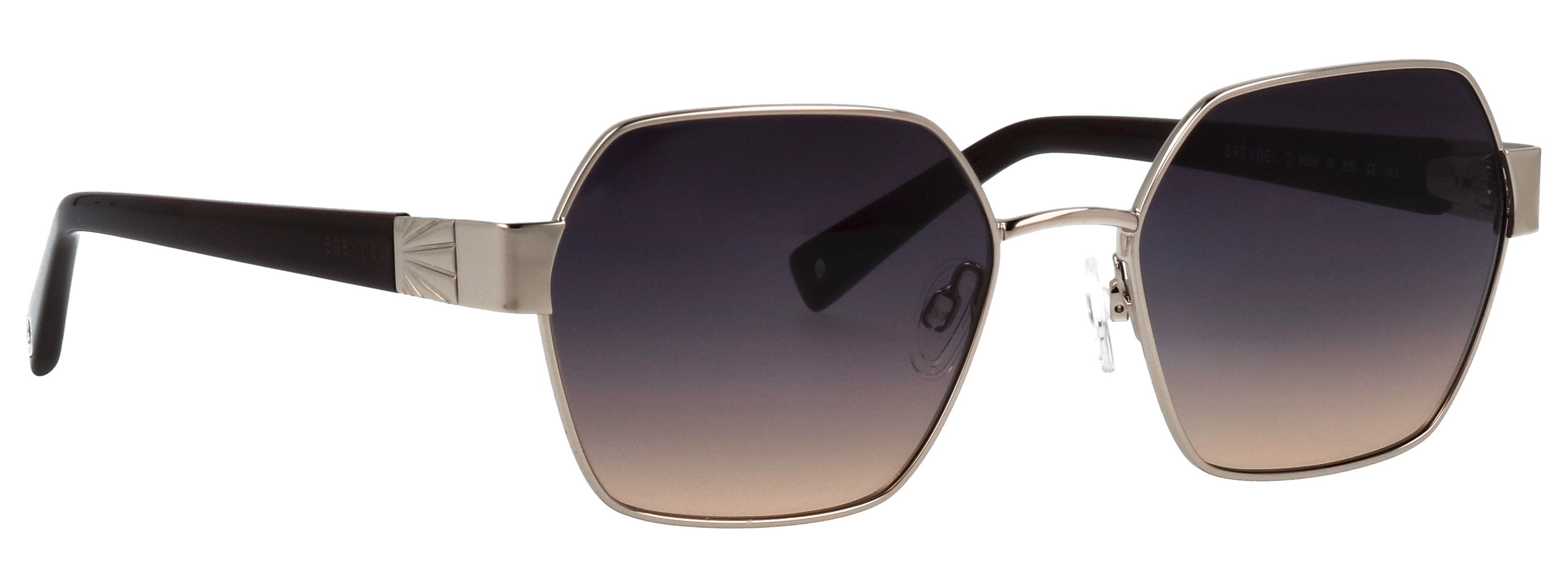 BRENDEL eyewear Sonnenbrille Modell 905065 Form Hexagon, Logoschriftzug auf Bügel, Metallfassung
