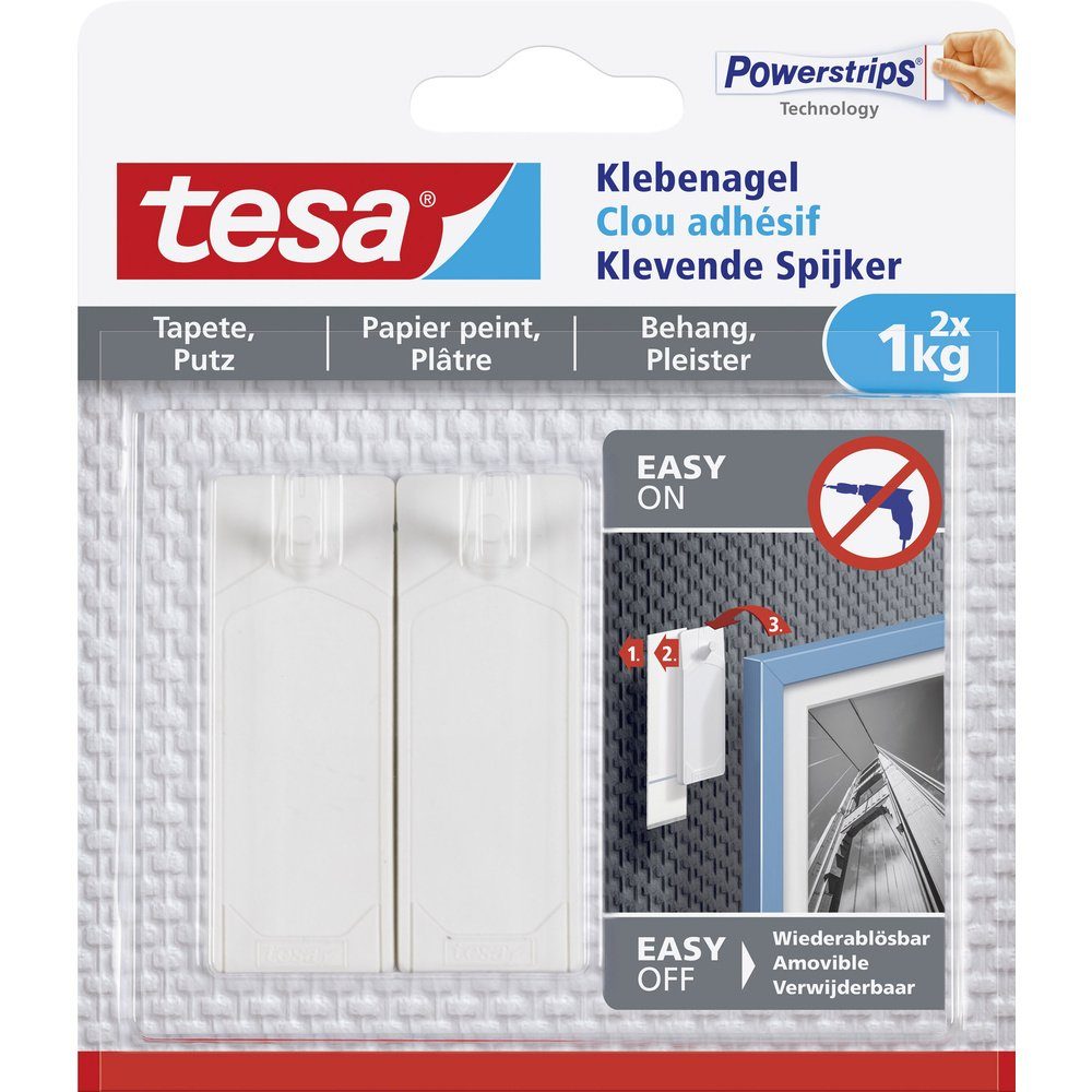 Klebehaken tesa 77773 Klebenagel Weiß Inhalt: 2 St.