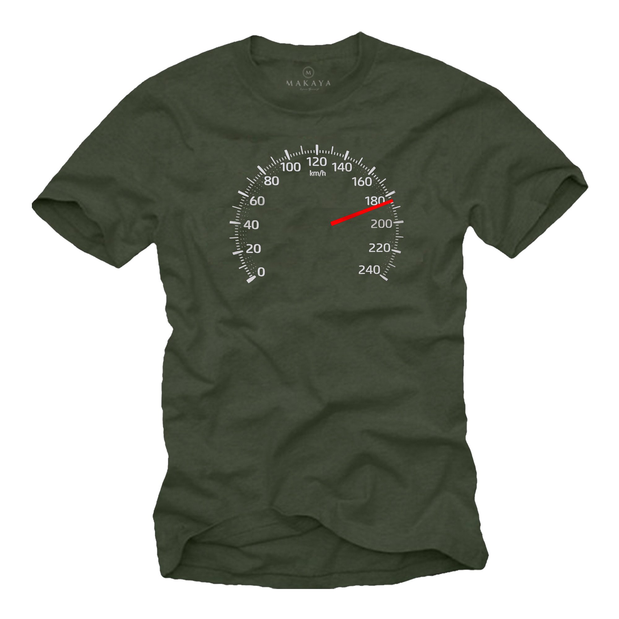 T-Shirt Printshirt für Herren mit Tacho – Geschenk für Biker & Mechaniker