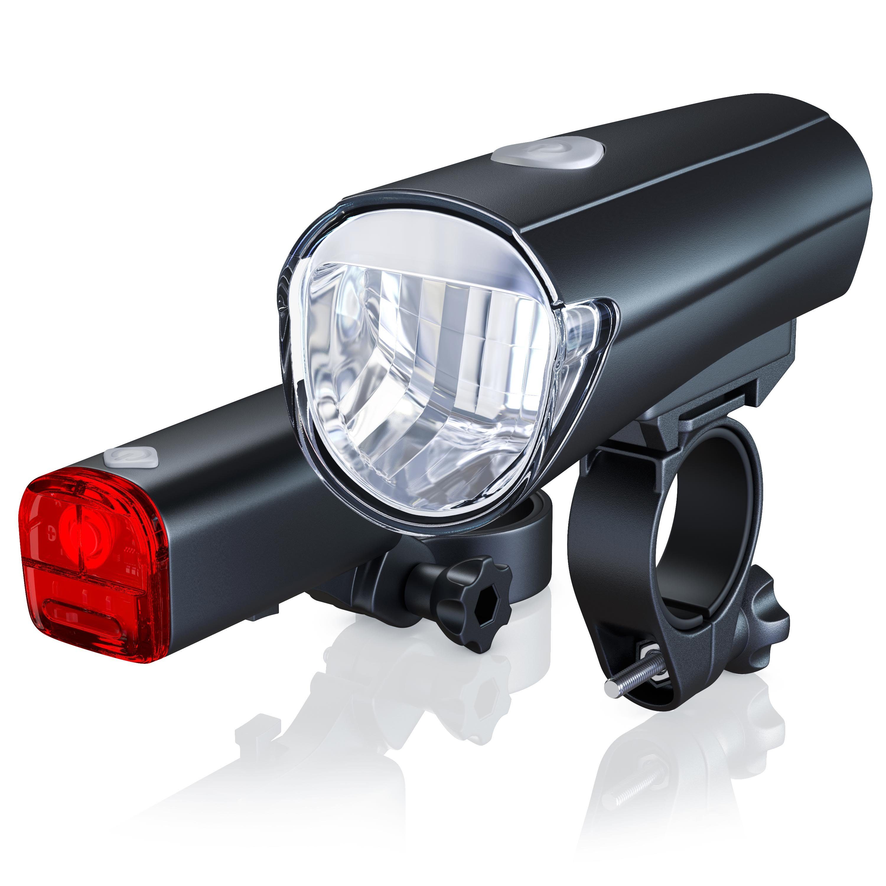 LED Fahrradlampe set USB wiederaufladbar Wasserdicht Vorder und Rücklicht  Set