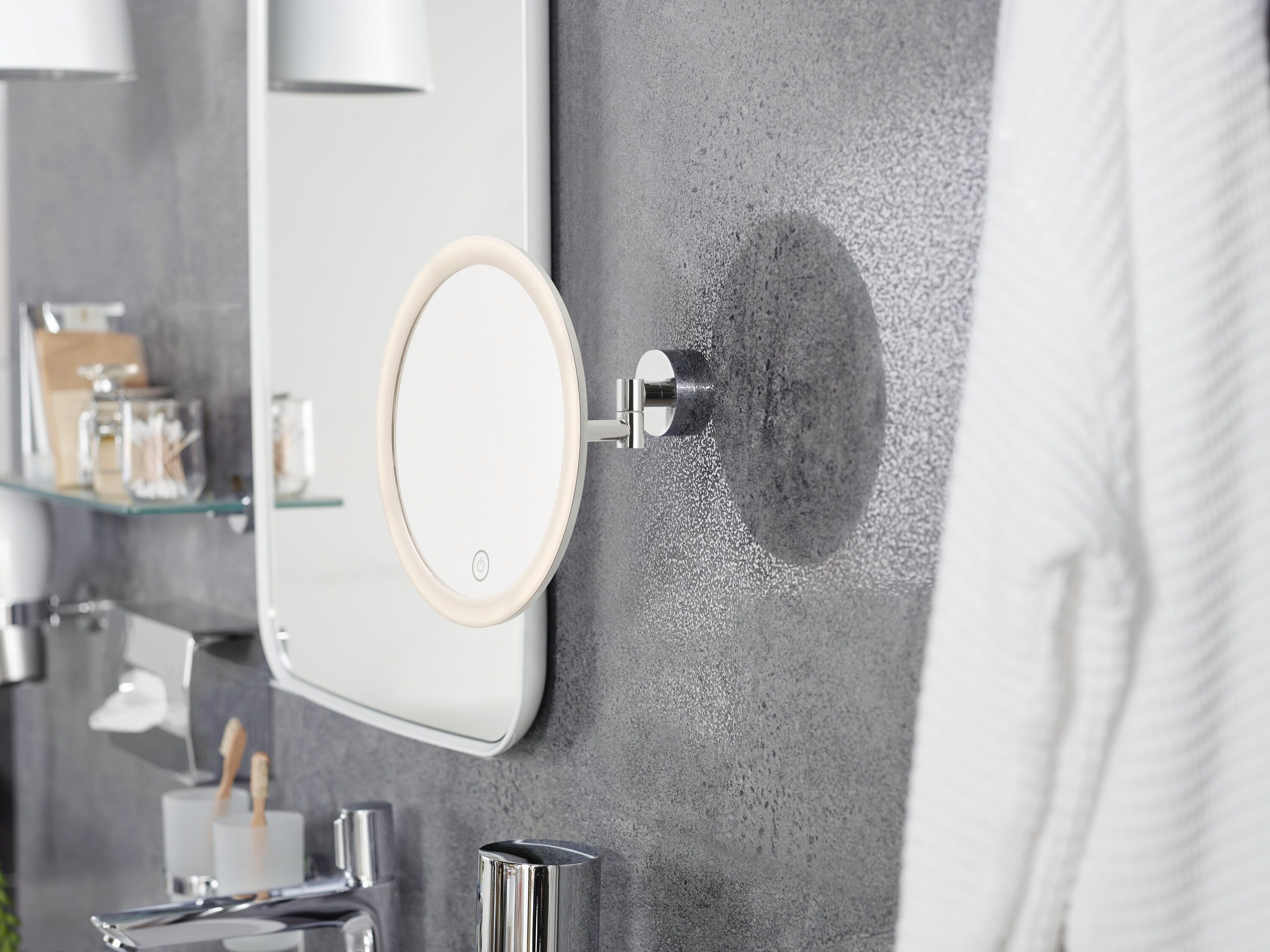 tesa Schminkspiegel schwenkbarer Kosmetikspiegel Visioon - selbstklebend un günstig online kaufen