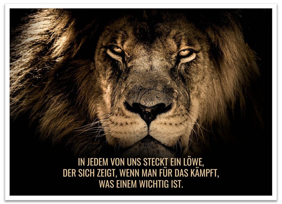 wandmotiv24 Poster Motivation, Spruch, Löwe, Sprüche (1 St), Wandbild,  Wanddeko, Poster in versch. Größen