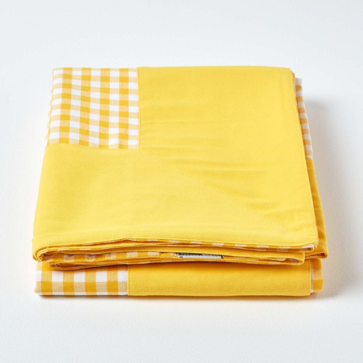 Plaid Gingham-Tagesdecke, gelb, 150 x 200 cm, Homescapes