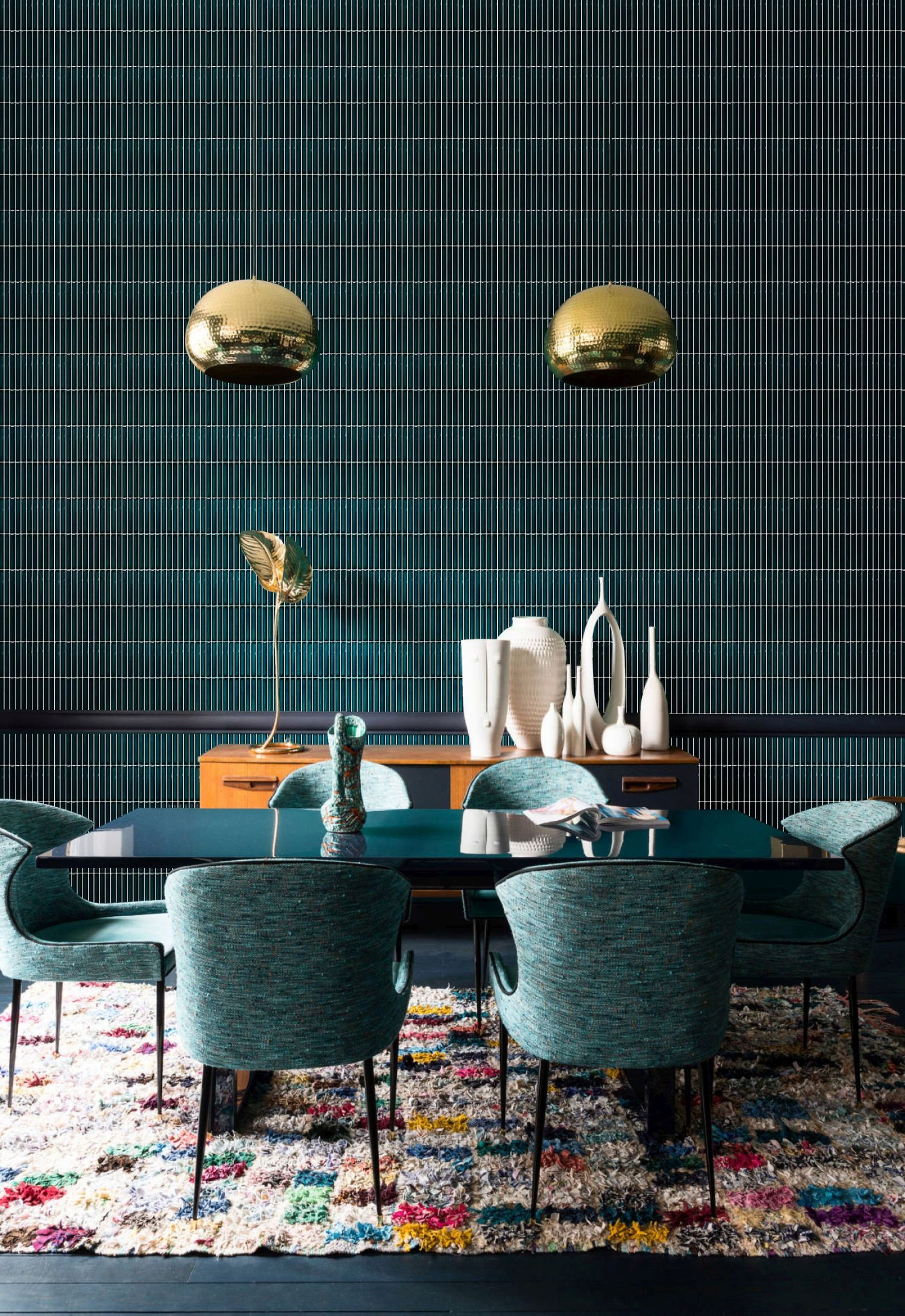 Mosani Mosaikfliesen Keramikmosaik Mosaikfliesen grün glänzend