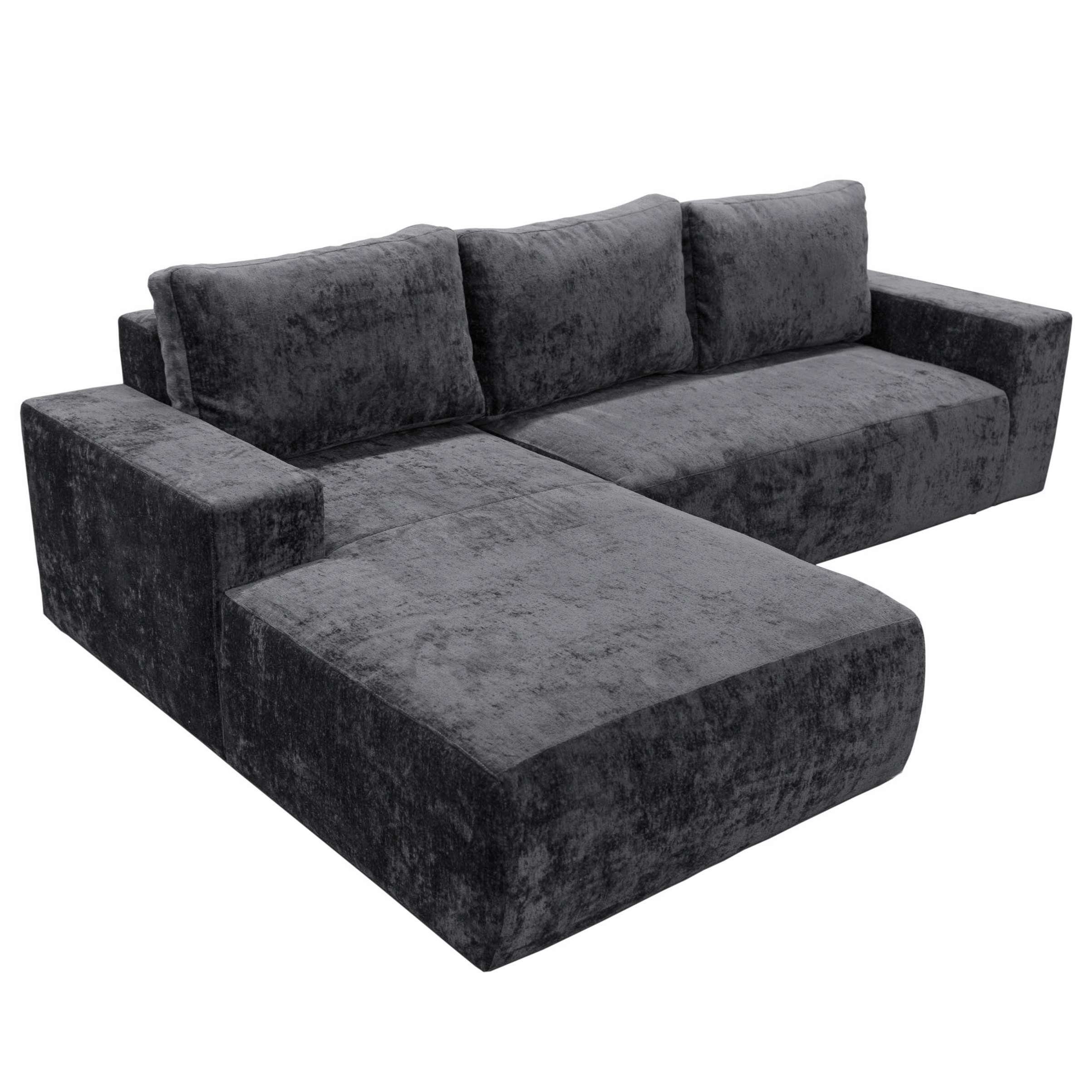 Furnix Schlafsofa MIRZAM Sofa in L-Form Polstercouch mit Schlaffunktion, DL-Ausziehautomatik, mit Bettkasten, Maße: B270 x H85 x T175 cm LR90 Grau