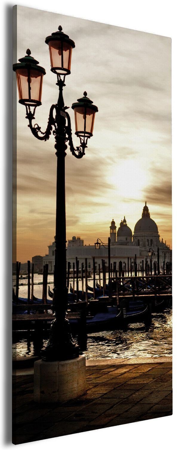 Wallario Leinwandbild, Venedig - Lagune bei Sonnenuntergang, in verschiedenen Ausführungen