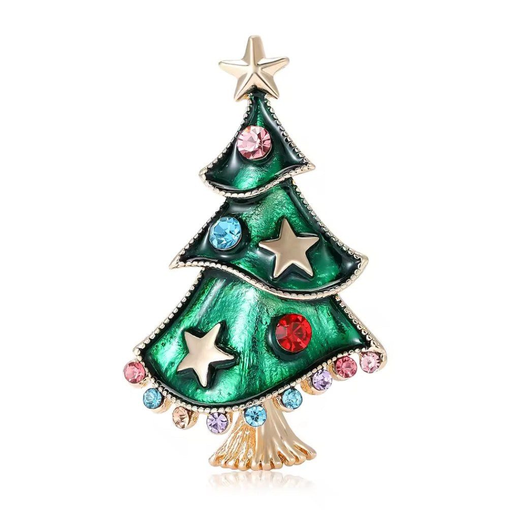 Dark-Desires Brosche Zierliche vintage Brosche "Geschmückter Weihnachtsbaum günstig online kaufen