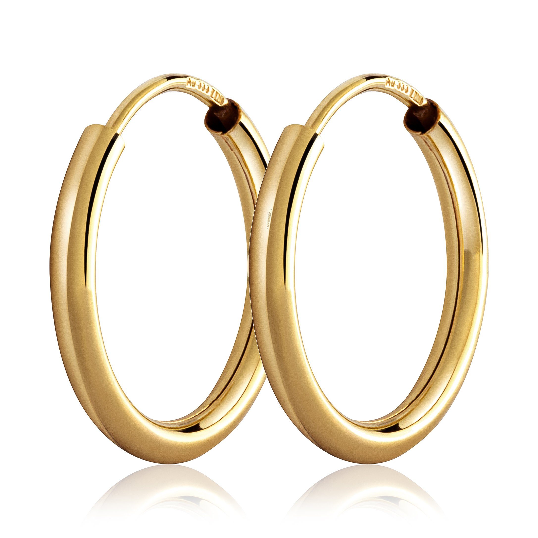 Paar Creolen Paar 15mm Creolen 333 Gelbgold 8 Karat gold Ohrrin