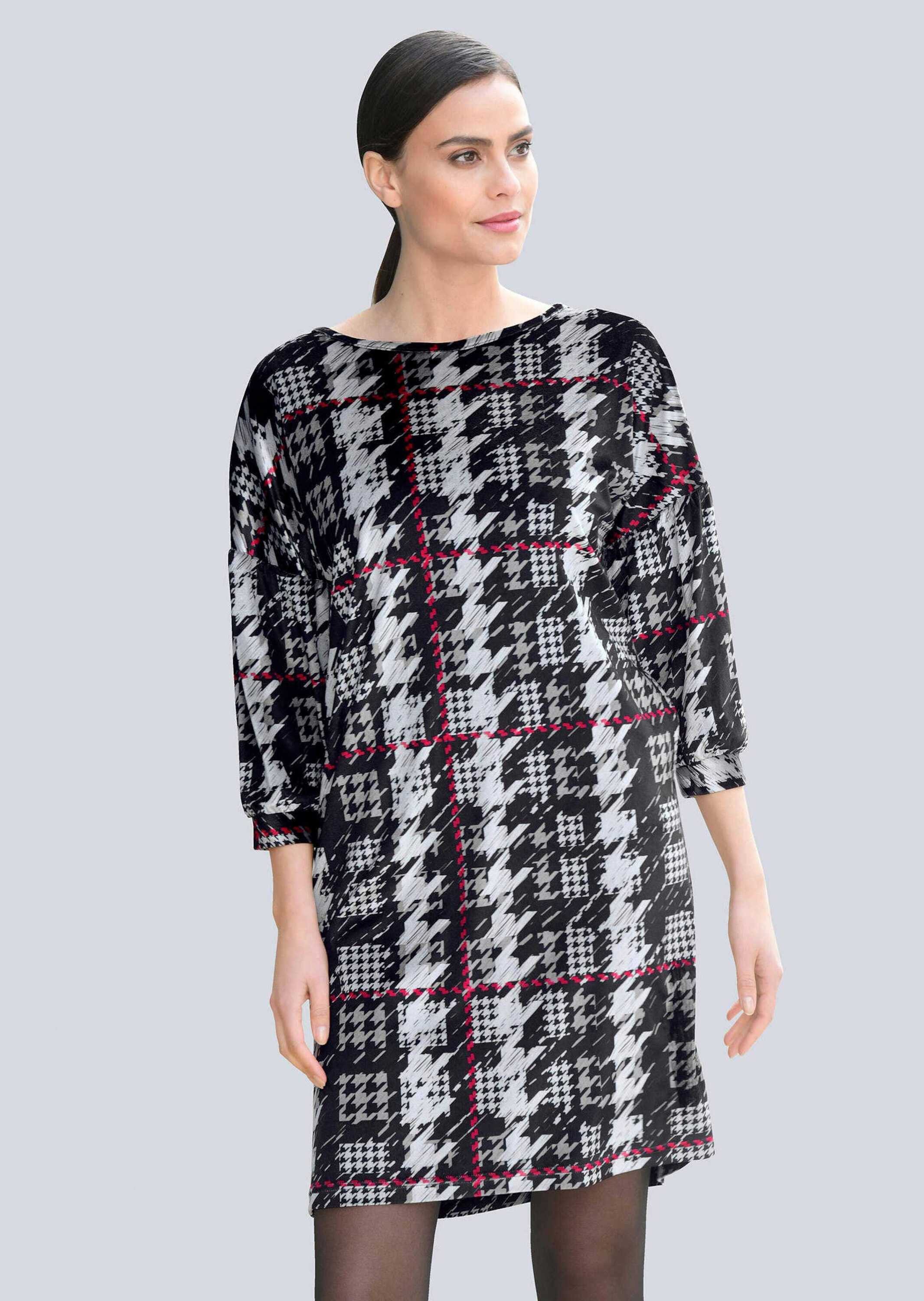 Jerseykleid Jerseykleid mit Hahnentrittdessin