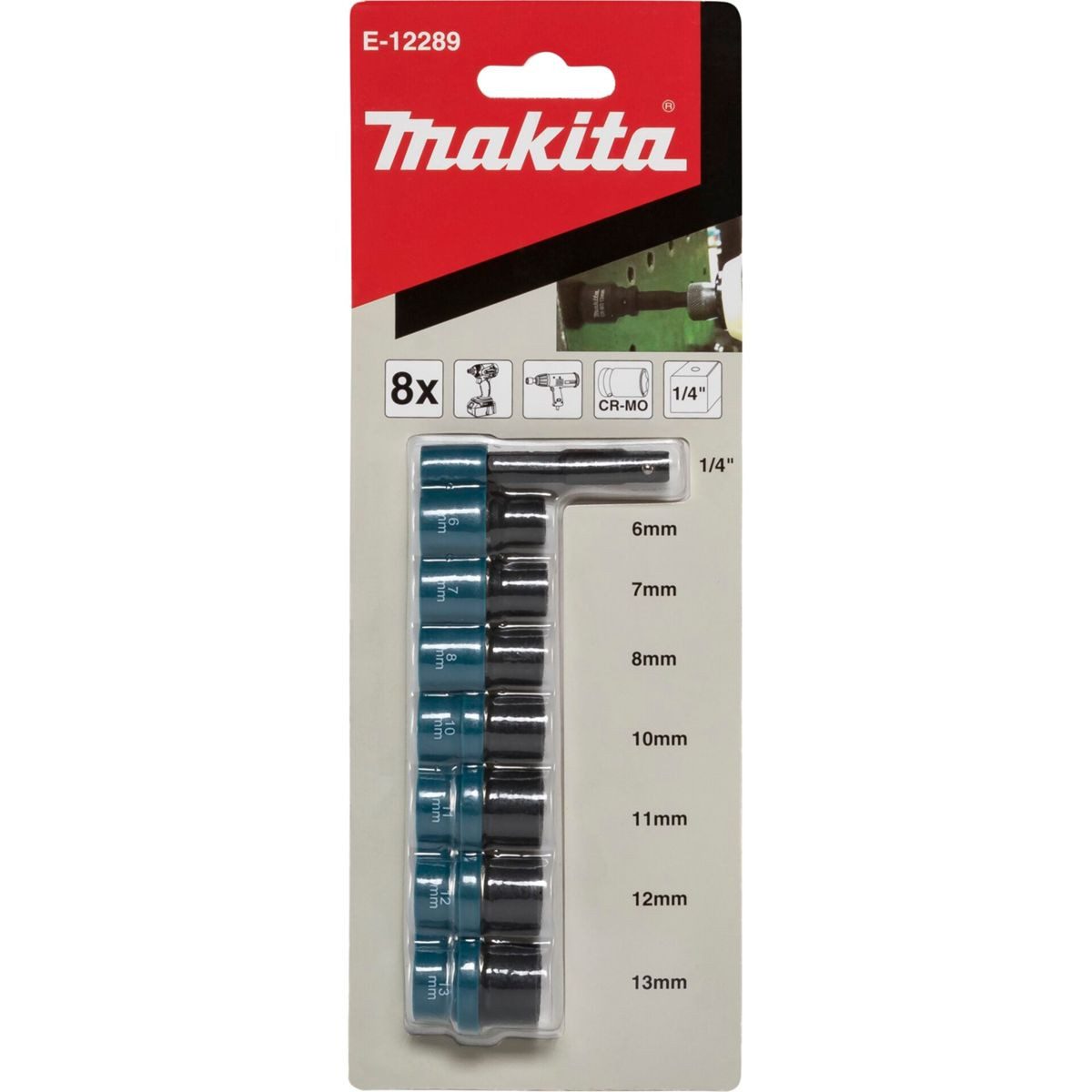 Makita Bit-Set Stecknuss-Set 1/44KT 8-tlg.