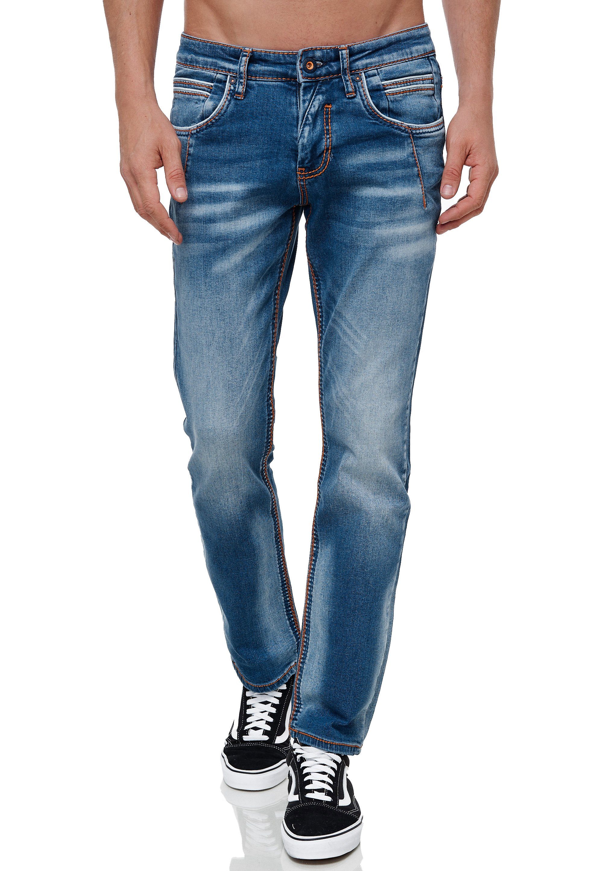 Rusty Neal Straight-Jeans angesagten Ziernähten mit YORK 51 NEW