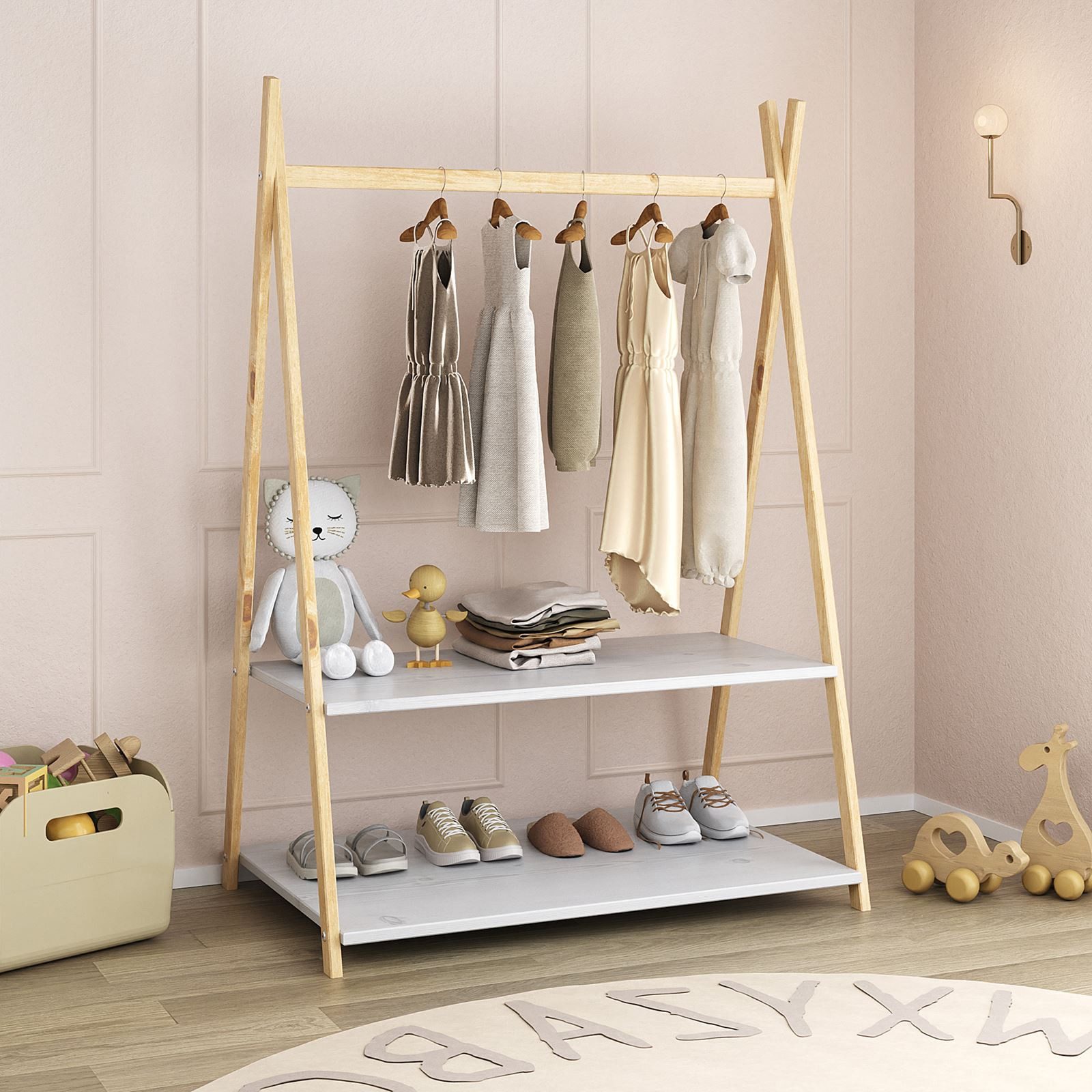 IDIMEX Kinderkleiderschrank DANILO Kindergarderobe freistehend Ablage günstig online kaufen