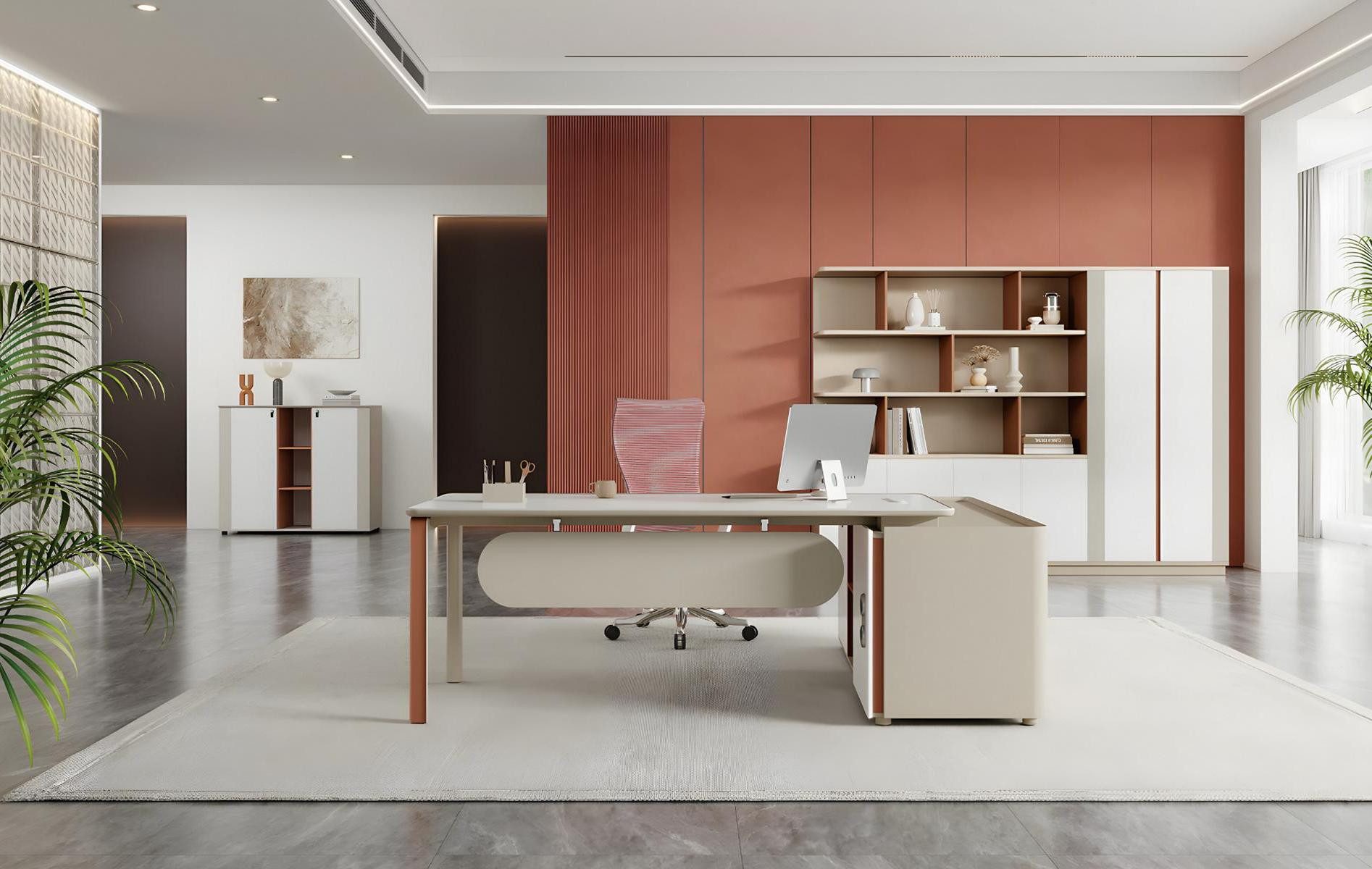 Xlmoebel Büromöbel-Set Innovative Büromöbel Set Schreibtisch und Aktenschrank Büroausstattung, (Schreibtisch mit Bücherregal), Hergestellt in Europa