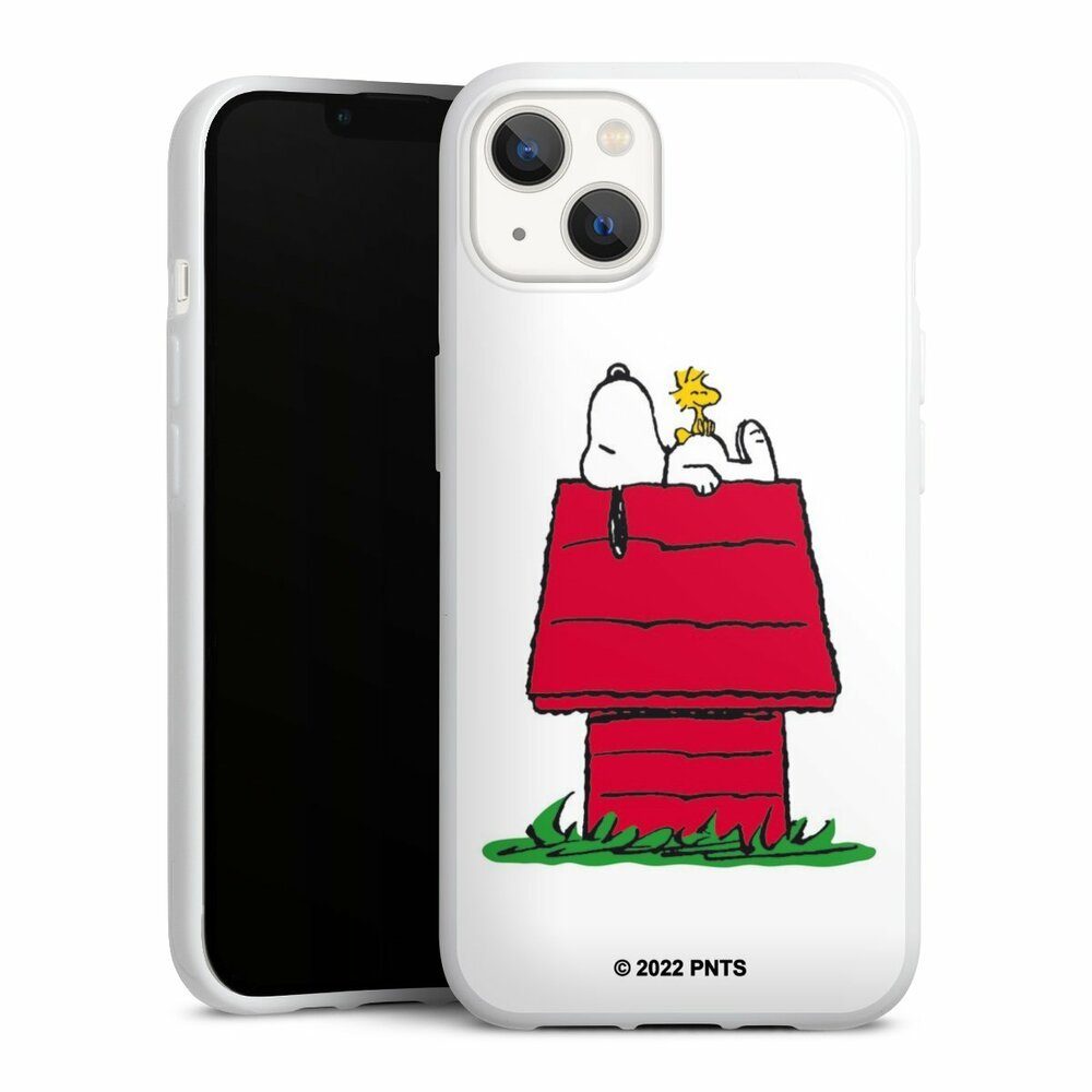 DeinDesign Handyhülle Snoopy Offizielles Lizenzprodukt Peanuts Snoopy and Woodstock Classic, Apple iPhone 13 Silikon Hülle Bumper Case Handy Schutzhülle