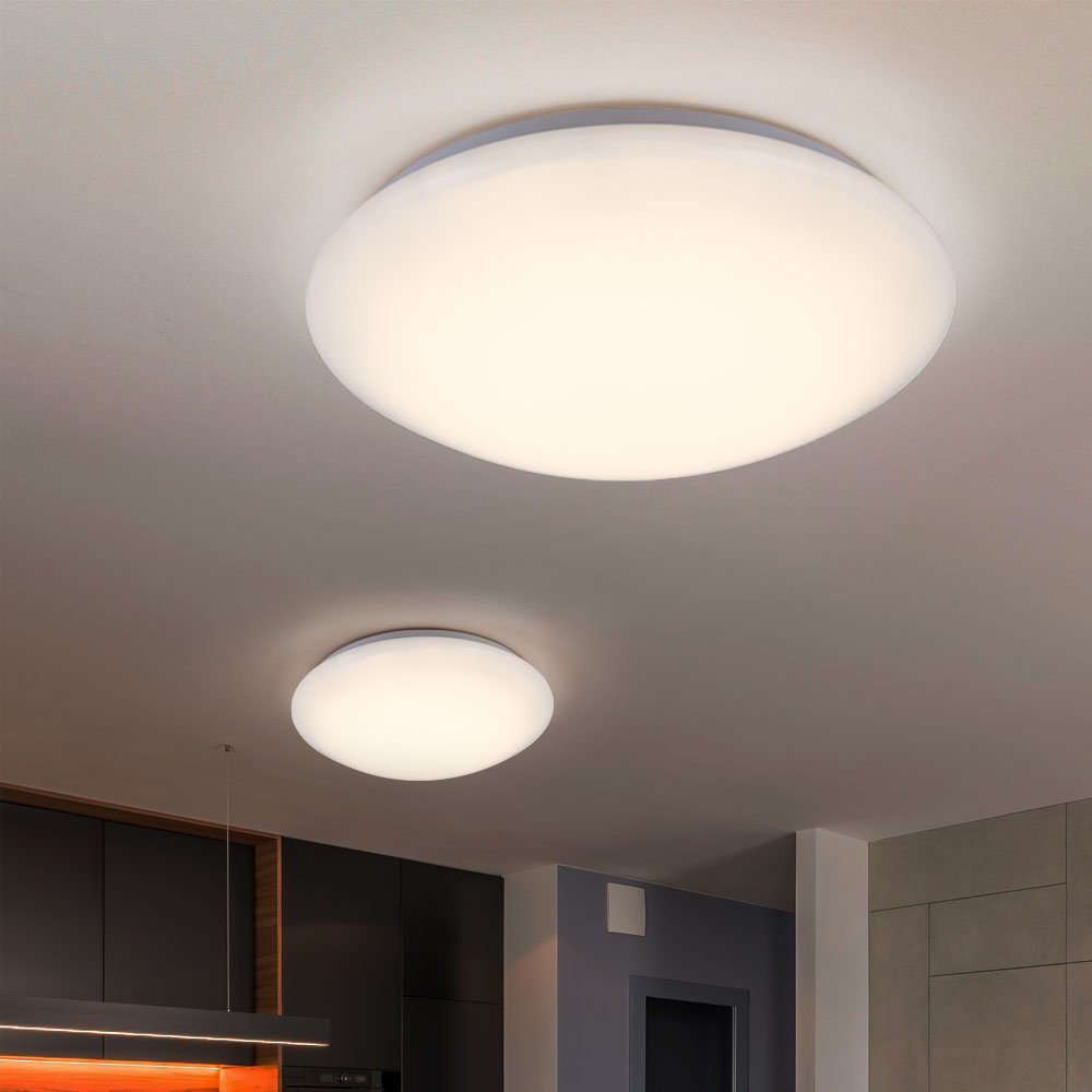 GLOBO LIGHTING LED Deckenleuchte, Leuchtmittel inklusive, Warmweiß, Deckenleuchte Deckenlampe LED weiß Wohnzimmerleuchte Metall 2x