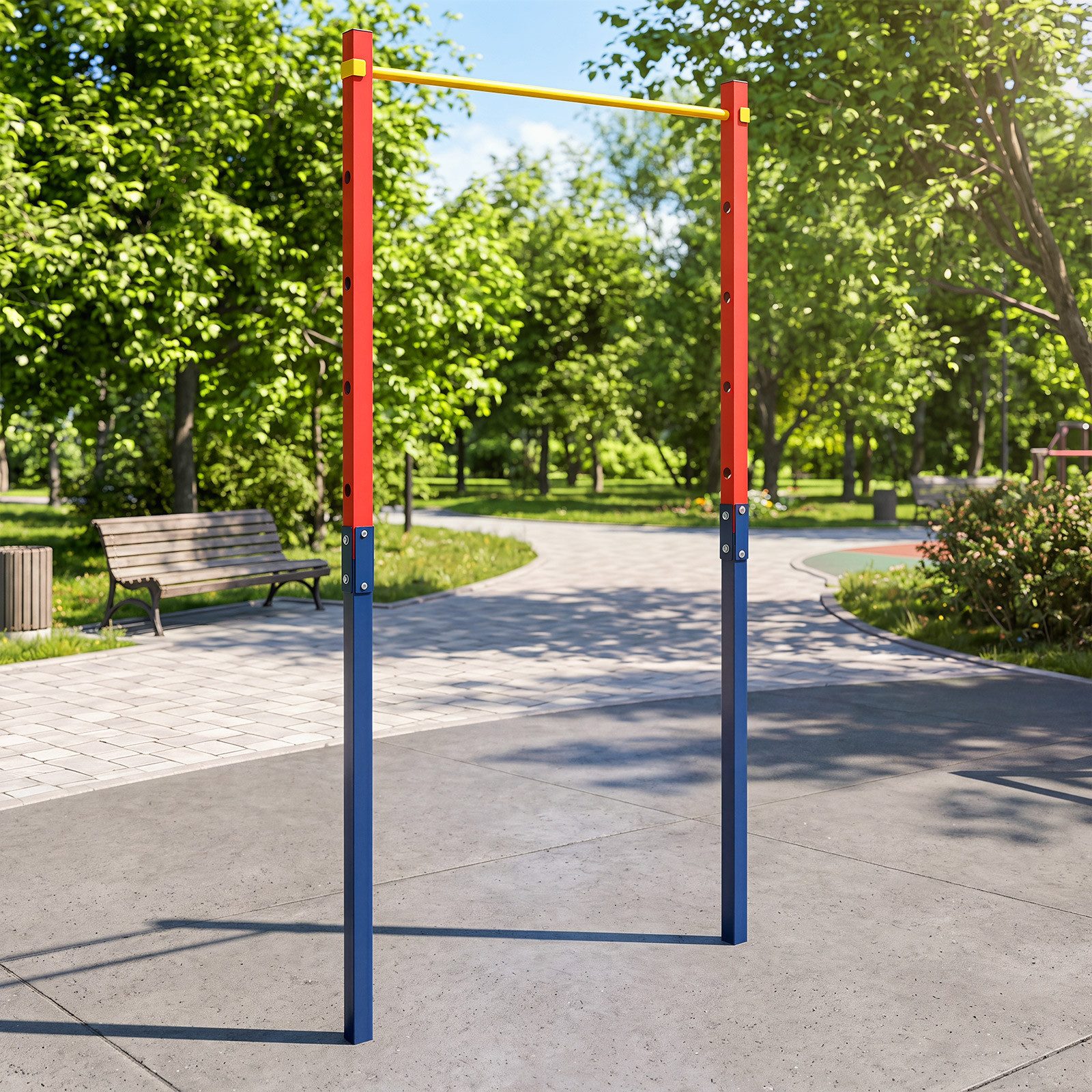 COSTWAY Turnreck, Klimmzugstange, Reckstange höhenverstellbar 80-172 cm