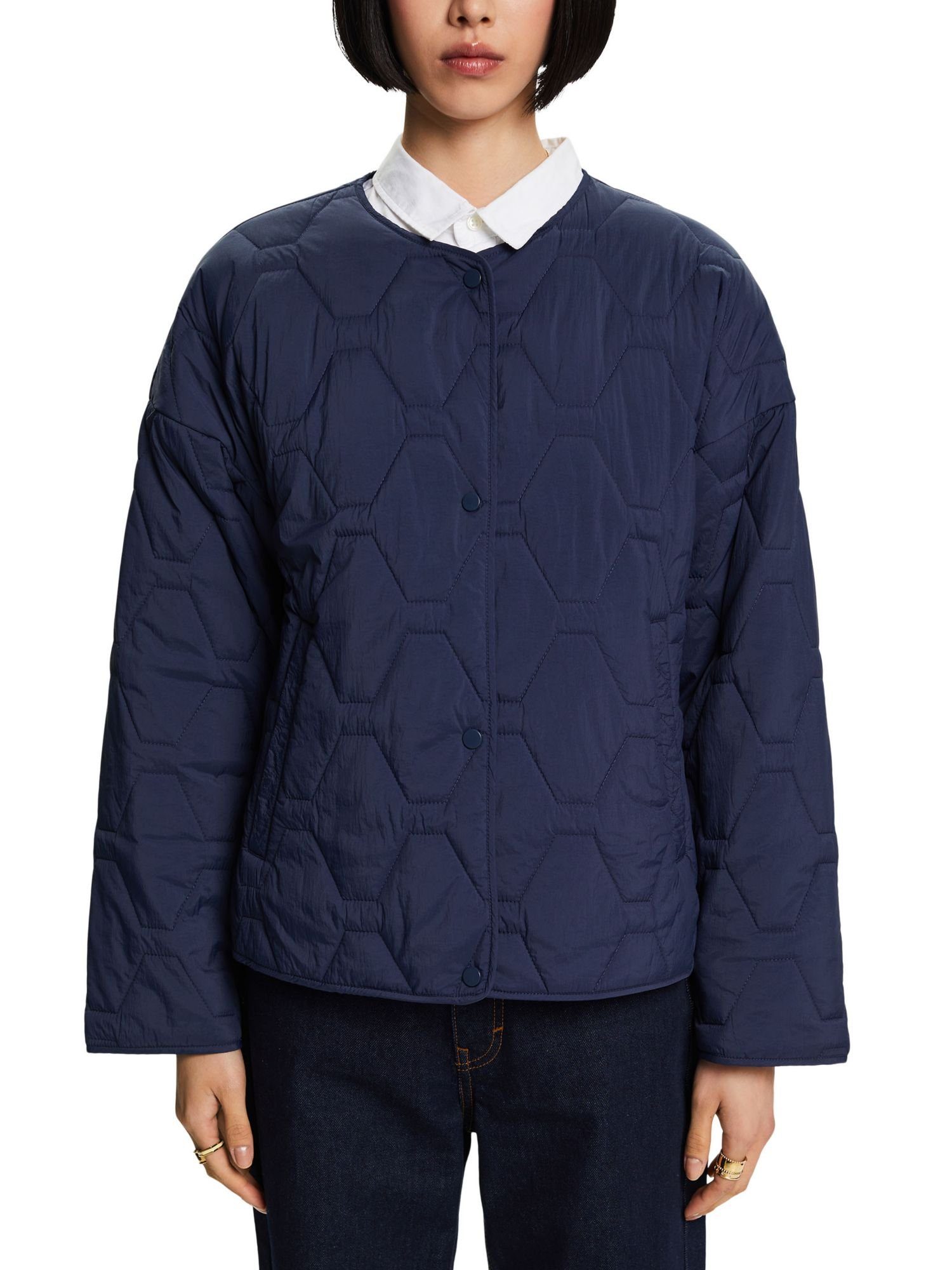 leichte Bomberjacke Esprit Steppjacke NAVY Recycelt: