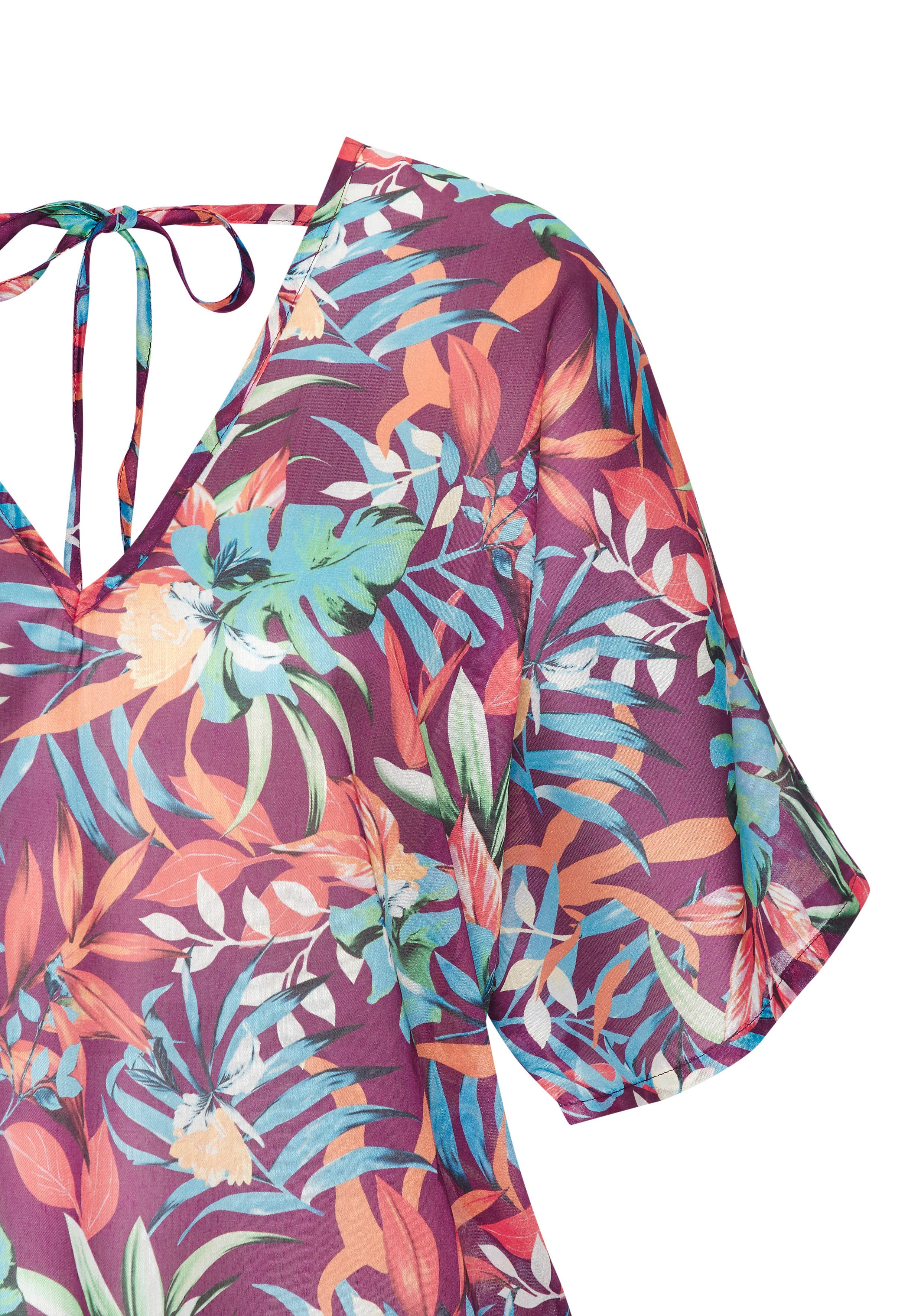 Venice Beach Chiffontunika mit Alloverdruck, leicht transparente Strandtunika