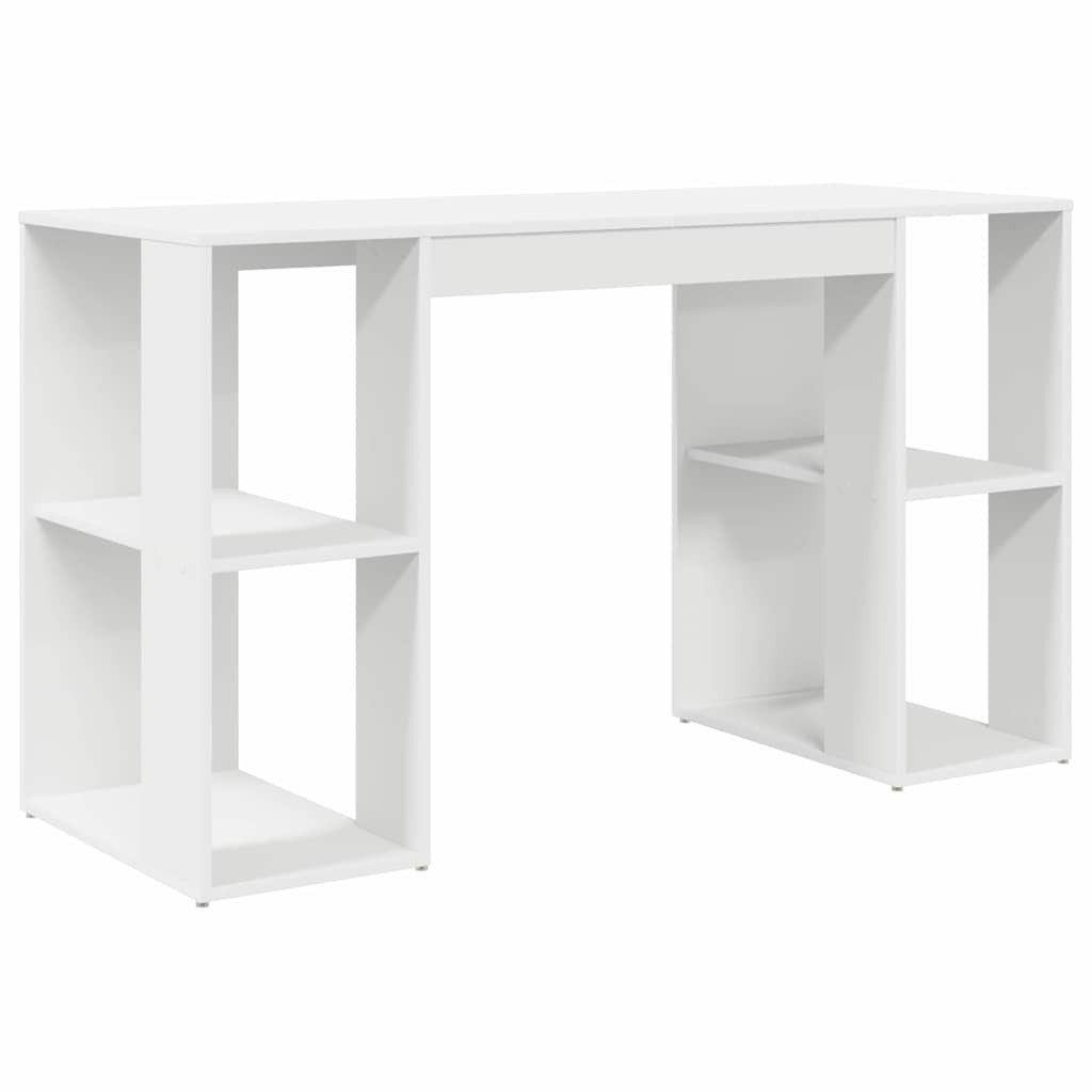 vidaXL Schreibtisch Schreibtisch mit Regal Weiß 130 x 50,5 x 75 cm Holzwerk günstig online kaufen
