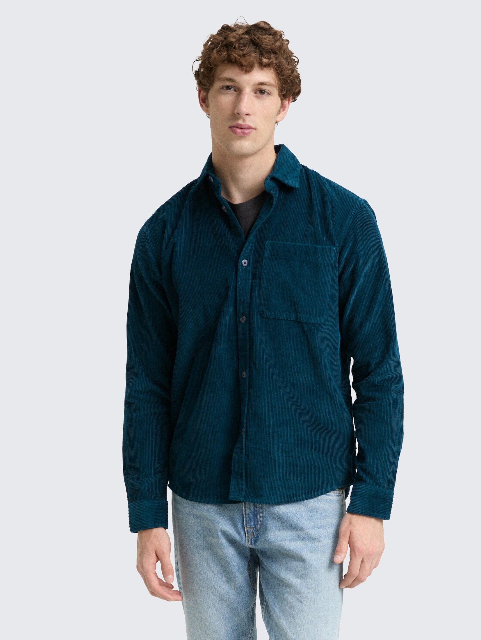 TOM TAILOR Denim Langarmhemd Blusen & Shirts Relaxed Fit Cordhemd mit Brusttasche