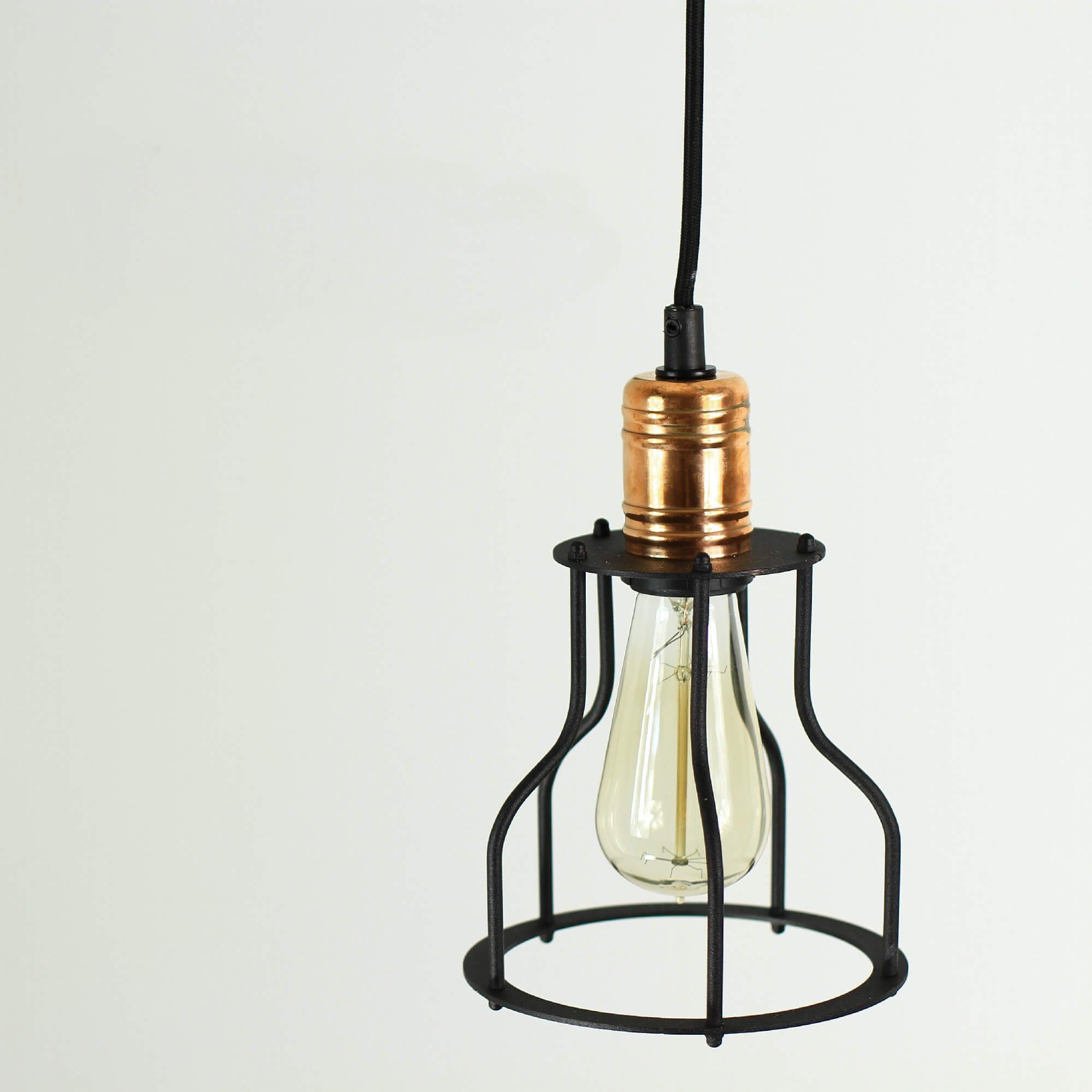 Licht-Erlebnisse Pendelleuchte VINTAGE, ohne Leuchtmittel, Hängeleuchte Schwarz Kupfer vintage Edison Hängelampe Steam Punk Lampe