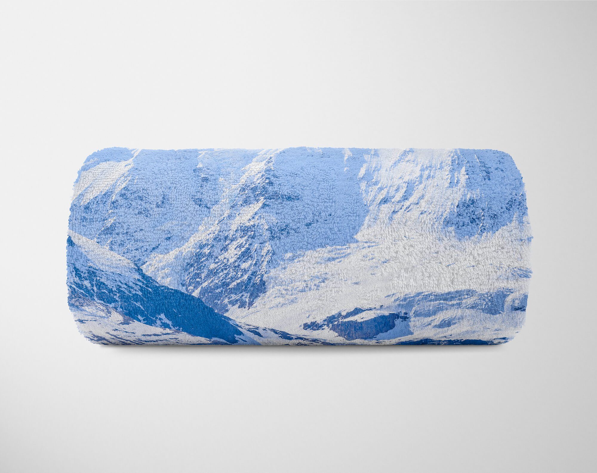 Saunatuch Handtuch Berglandschaft, Art Kuscheldecke Schnee mit Berge Sinus Handtücher Baumwolle-Polyester-Mix Fotomotiv Handtuch Strandhandtuch (1-St),