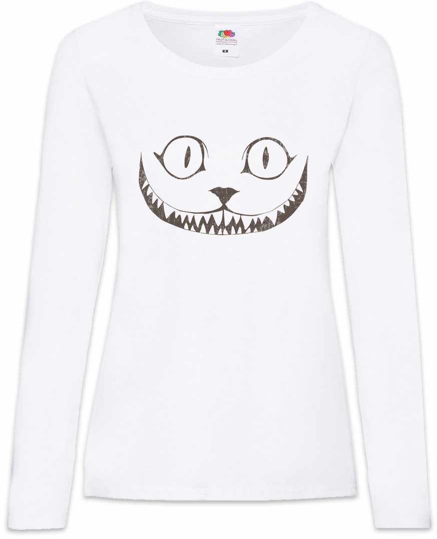 Urban Backwoods Langarmshirt Cheshire Cat II Damen Langarmshirt Cats Katze Alice Abenteuer (1-tlg) Wunderland Adventures Wonderland Series