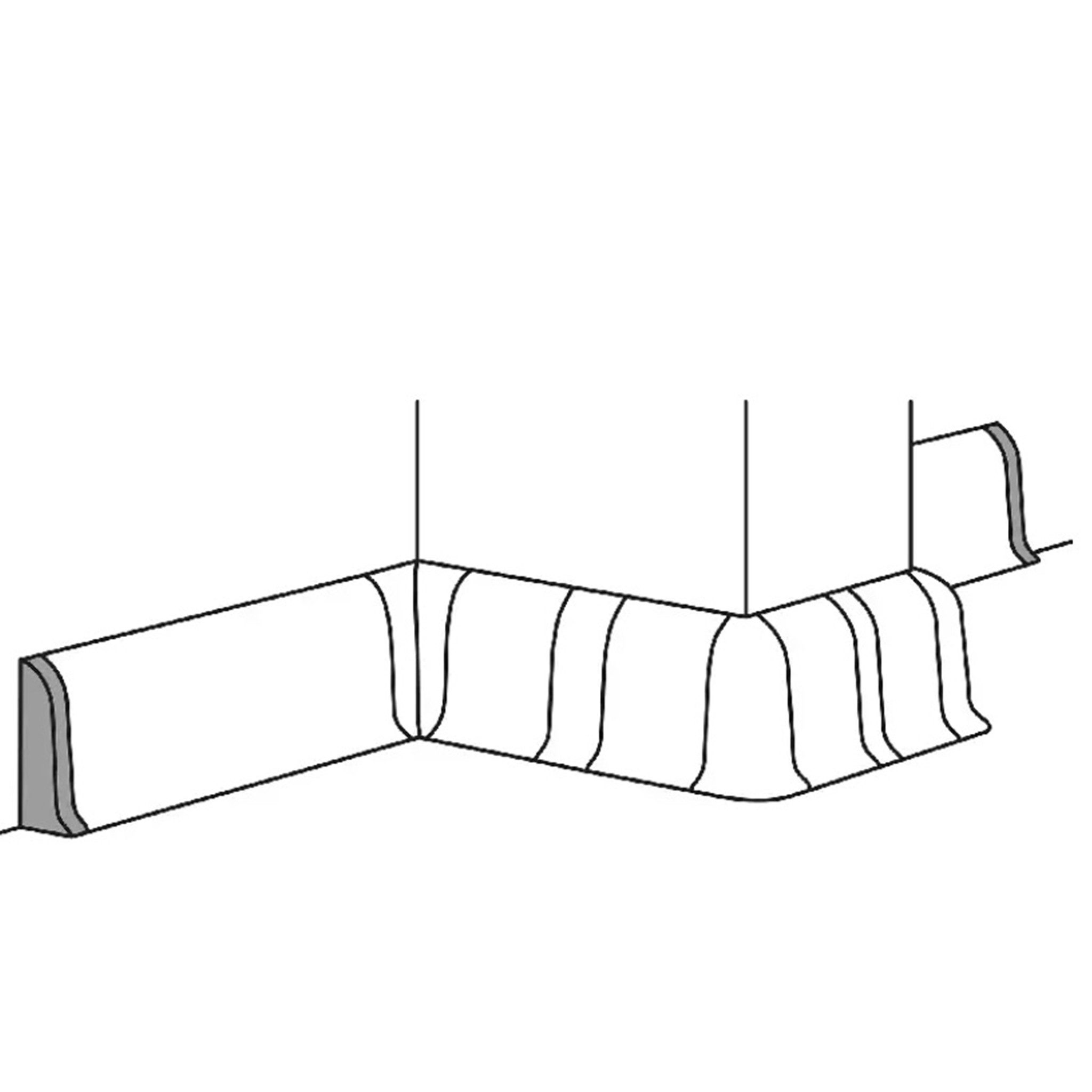 SN DECO GROUP Sockelleisten-Endkappe SN Deco - Sockelleisten Endkappen, 4 Stück Endkappen fur SN Deco VKP Sockelleisten (2 links + 2 Rechts), Kunststoff (PVC)