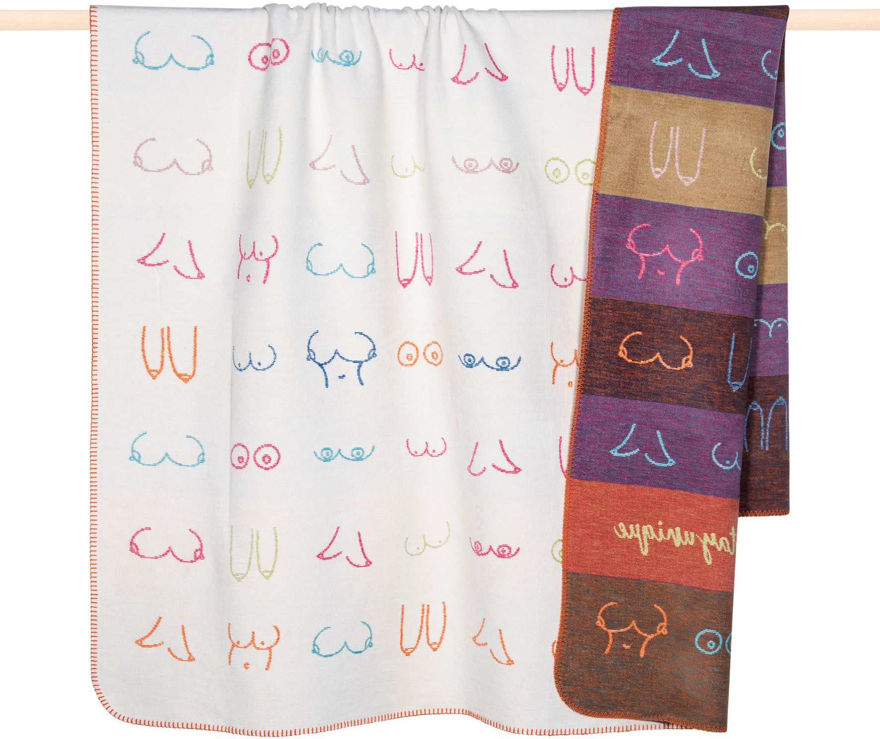 Wohndecke BOOBIES, PAD, Made in Europe, Wendefunktion, gestreift, 150x200 c günstig online kaufen