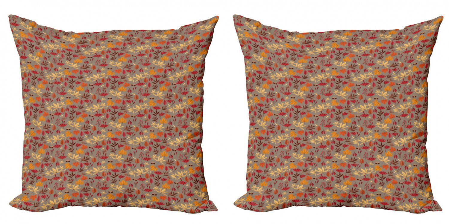 Kissenbezüge Modern Accent Doppelseitiger Digitaldruck, Abakuhaus (2 Stück), Burnt orange Herbst Natur Laub