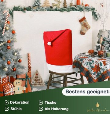 Stuhlhusse 6x Stuhlhusse Überzug Stuhlüberzug - Weihnachten Advent Dekoration, Weihnachtswunder®, Samtoberfläche