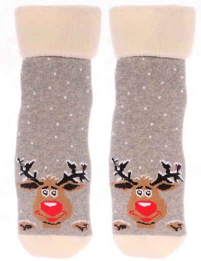 Martinex Haussocken Thermosocken Socken Weihnachten warme Weihnachtssocken 35 38 39 42