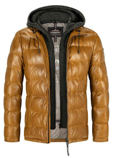 Milestone Lederjacke MS-Claudio Herren Steppjacke mit abnehmbarer Kapuze aus Lammnappa Leder