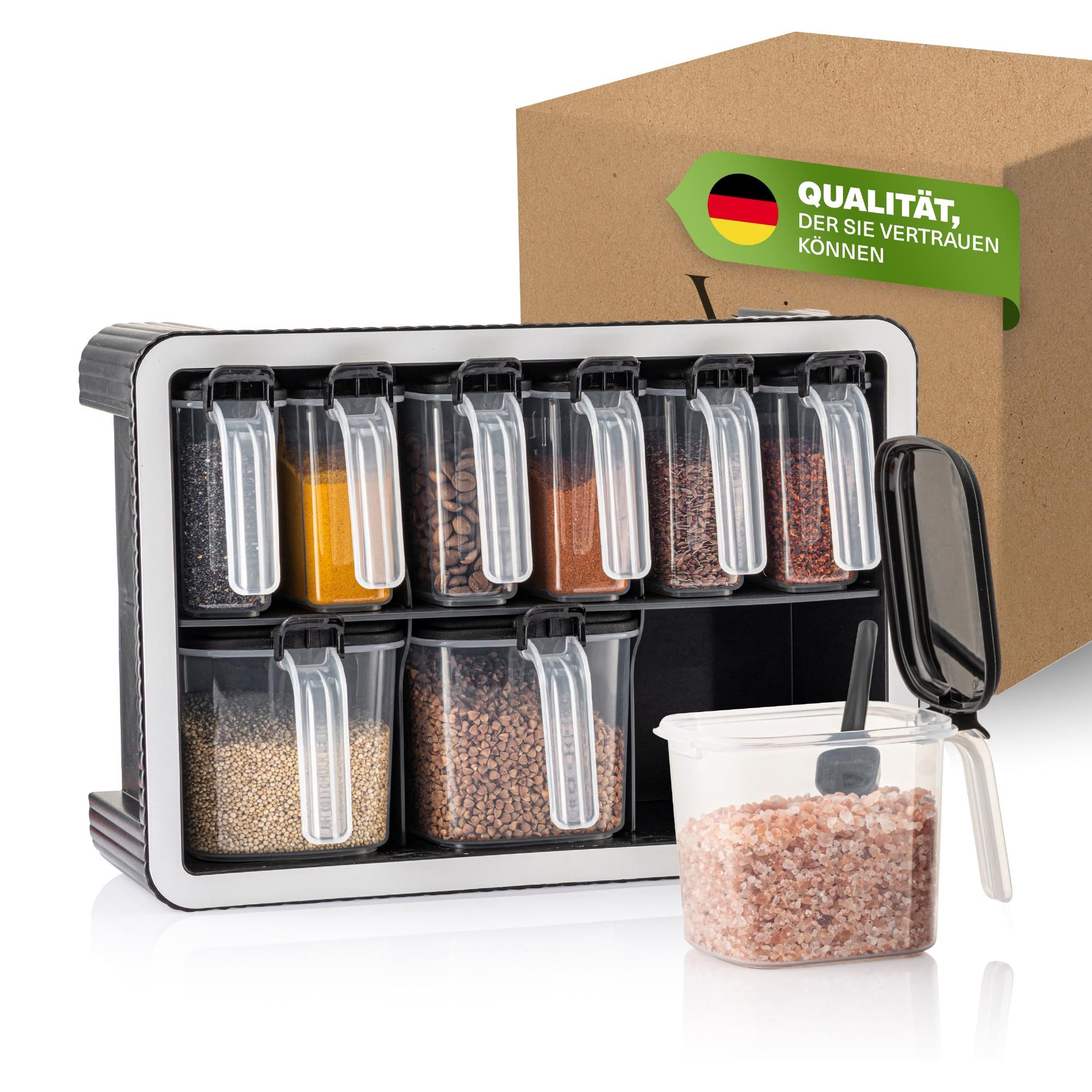 Viwares Gewürzbehälter platzsparendes Gewürzregal mit Aromaschutz, 550 & 25 günstig online kaufen