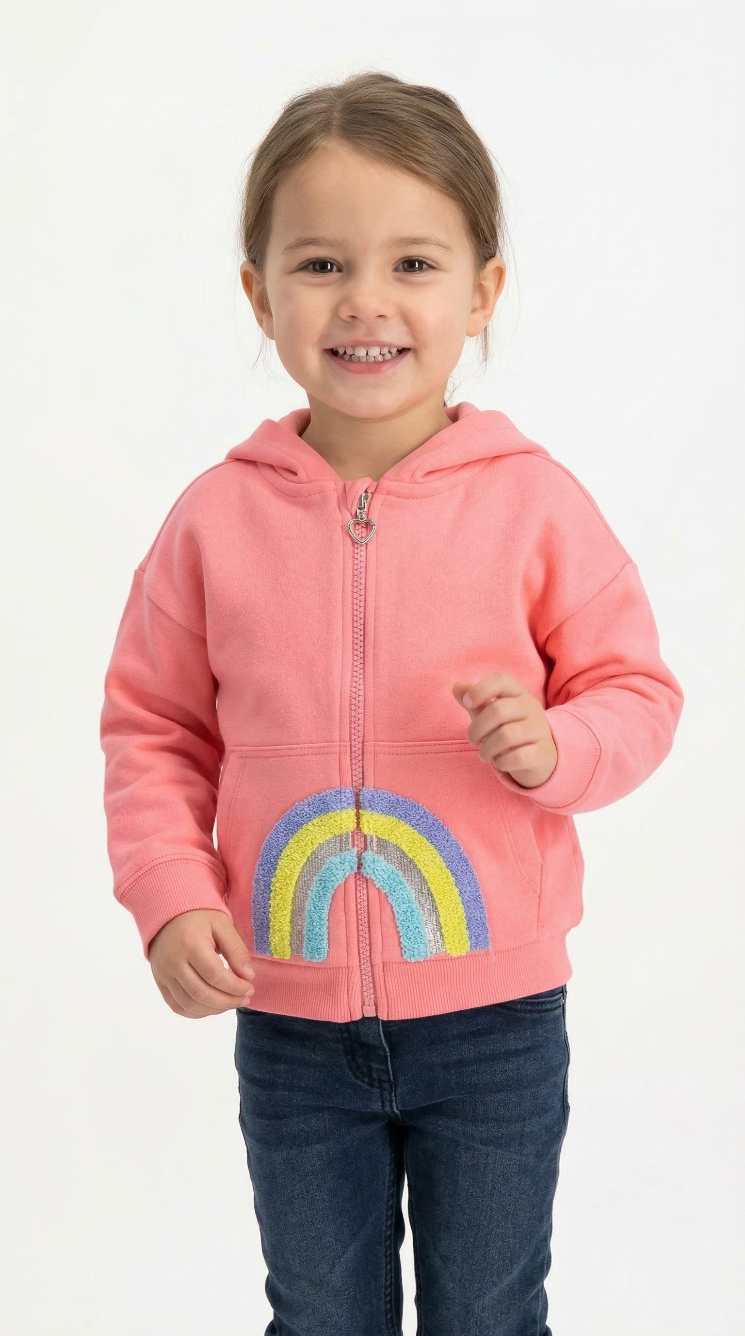 Blue Seven Kapuzensweatjacke mit hochwertiger Regenbogen-Stickerei