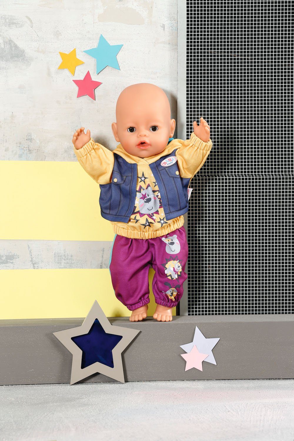 Hoody, Puppenkleidung Baby Zapf Born Kleiderbügel Creation® 43 Outfit mit cm, mit