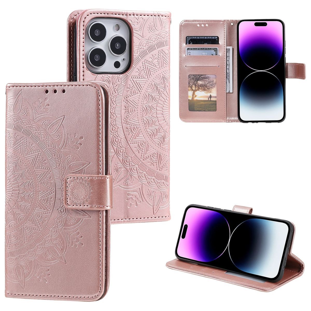 König Design Handyhülle Apple iPhone 16 Pro Max, Schutzhülle Schutztasche Case Cover Etuis Wallet Klapptasche Bookstyle