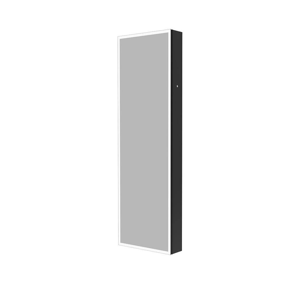 HOME DELUXE Spiegelschrank OSMO - 50 x 160 cm - inkl. Doppelsteckdosenleiste, Spiegel mit Beleuchtung, Großer Spiegel