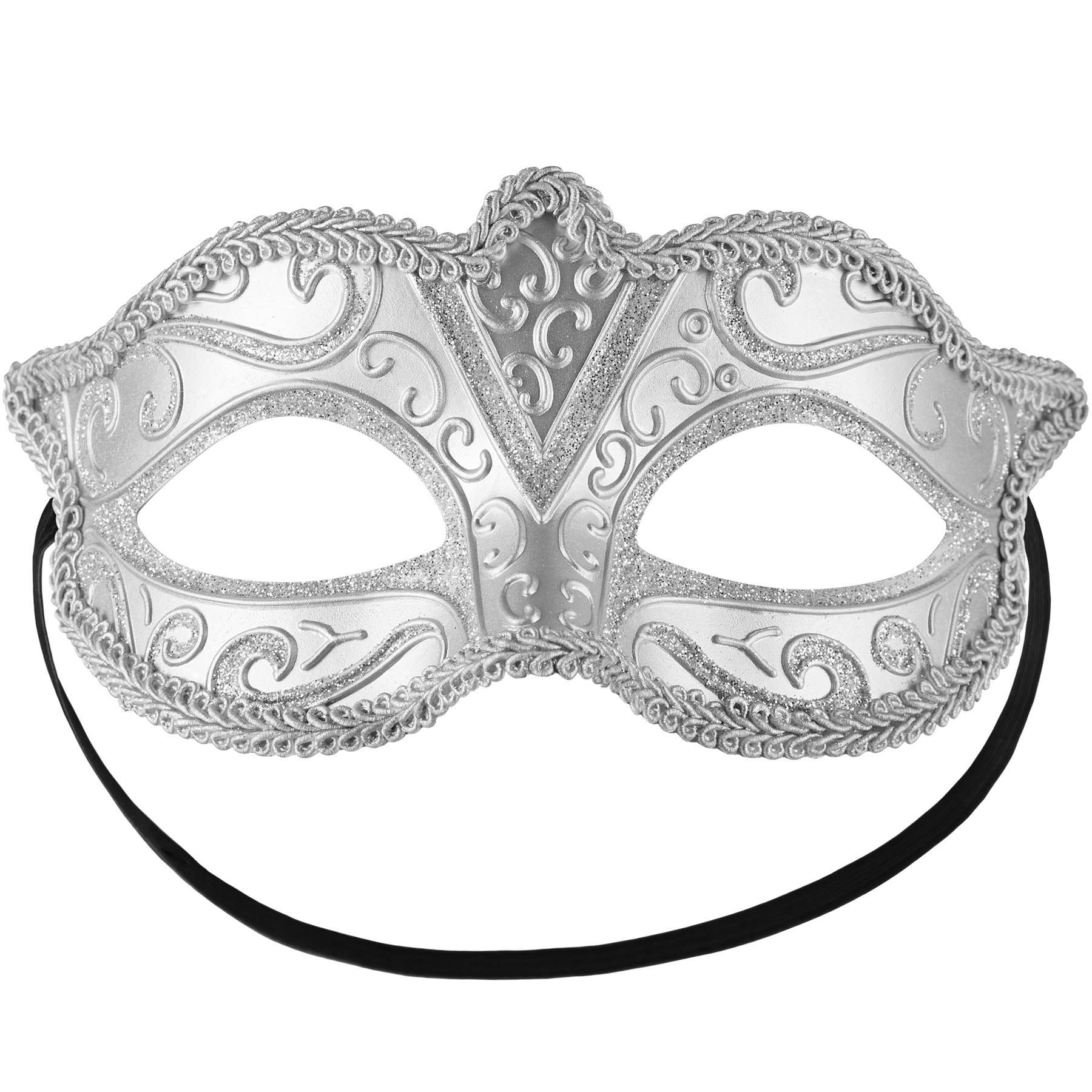 dressforfun Kostüm Faschingskleidung/Maskeradenverkleidung, in silber, ca. 18 x 11 cm, Halbmaske, Einheitsgröße, feine Muster, Zierborte, Gewicht ca. 25 g