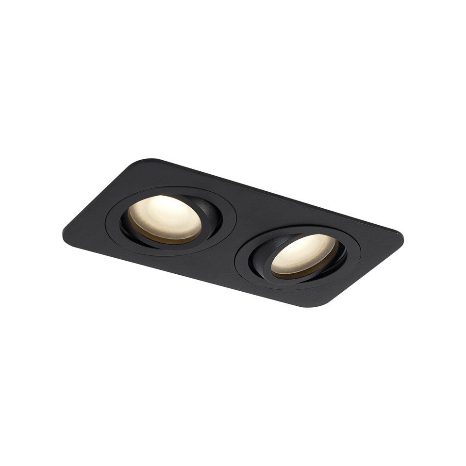 Qazqa LED Einbaustrahler Alberto, ohne Leuchtmittel, Warmweiß, QAZQA Downlight, gu10, Schwarz, Aluminium, Modern