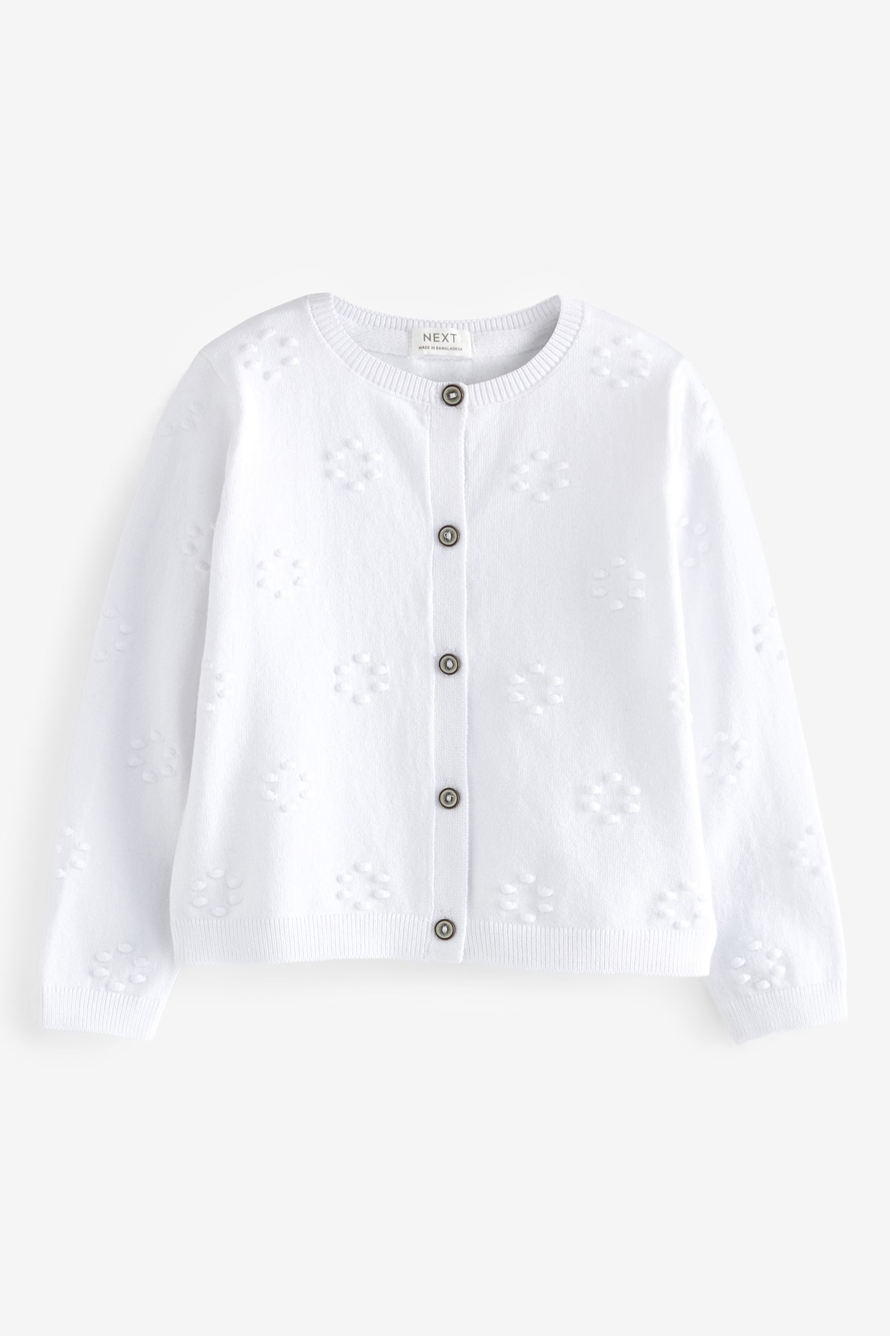 Next Strickjacke Geblümte Strickjacke mit Bommeln (1-tlg)