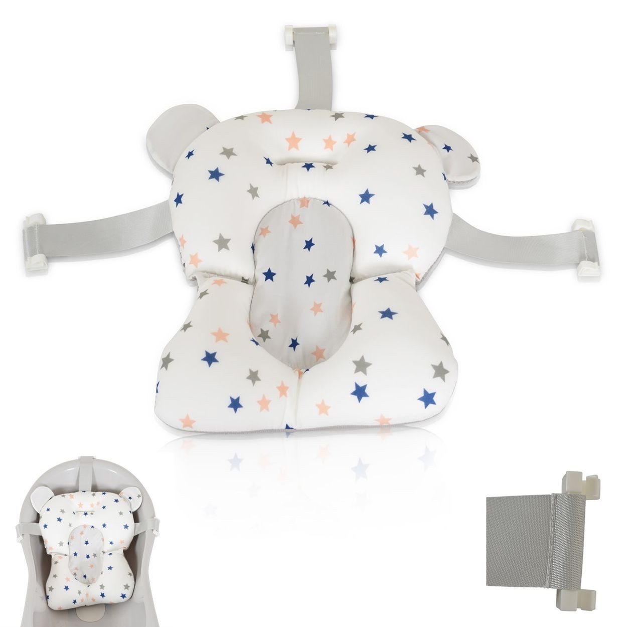 Moni Wanneneinlage Sea Stars HA-B48, B: 44 cm, L: 33 cm, 1-tlg., Badeauflage, Kunststoff-Clips, schnell trocknend, Rückenunterstützung