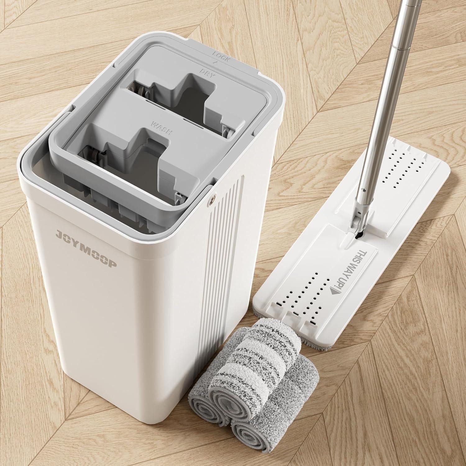 LuxusKollektion Wischmopp-Set Mopp und Eimer Set mit Wringer für Zuhause inkl. 3 Mopp-Pads